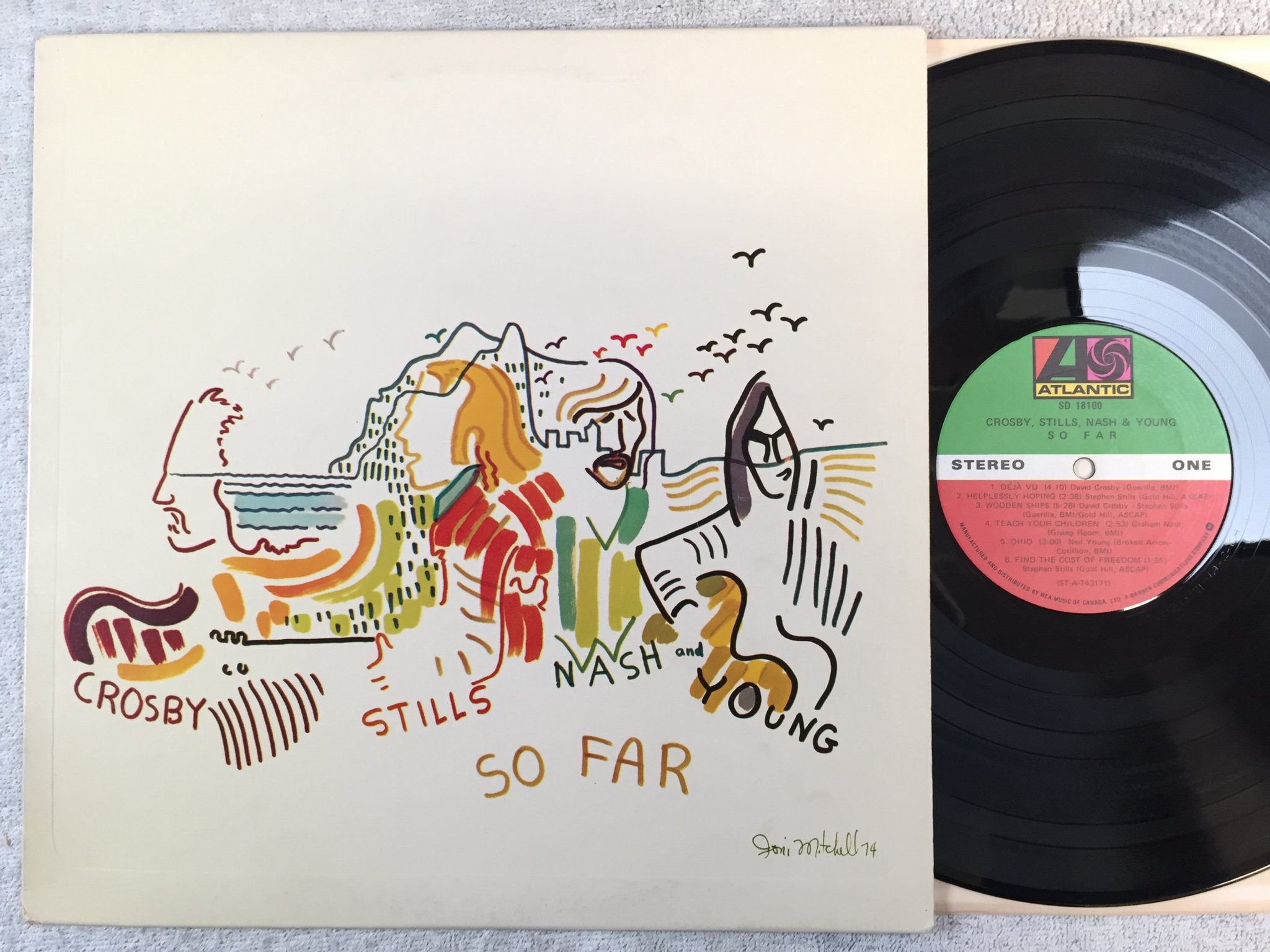 Omslagsbild för skivan CROSBY, STILLS, NASH & YOUNG so far LP Can ATLANTIC SD 18100