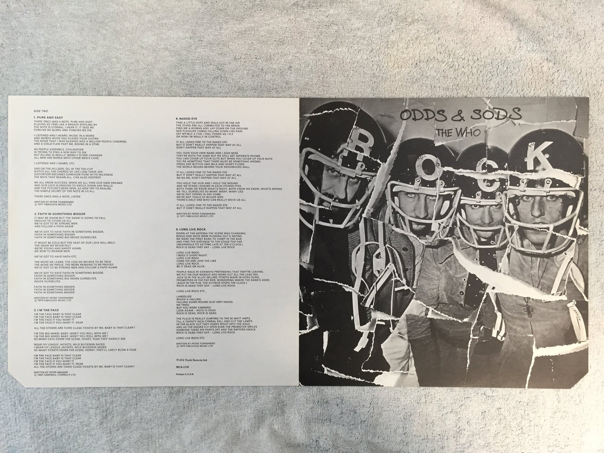 Omslagsbild för skivan THE WHO odds and sods LP -74 US MCA 2126