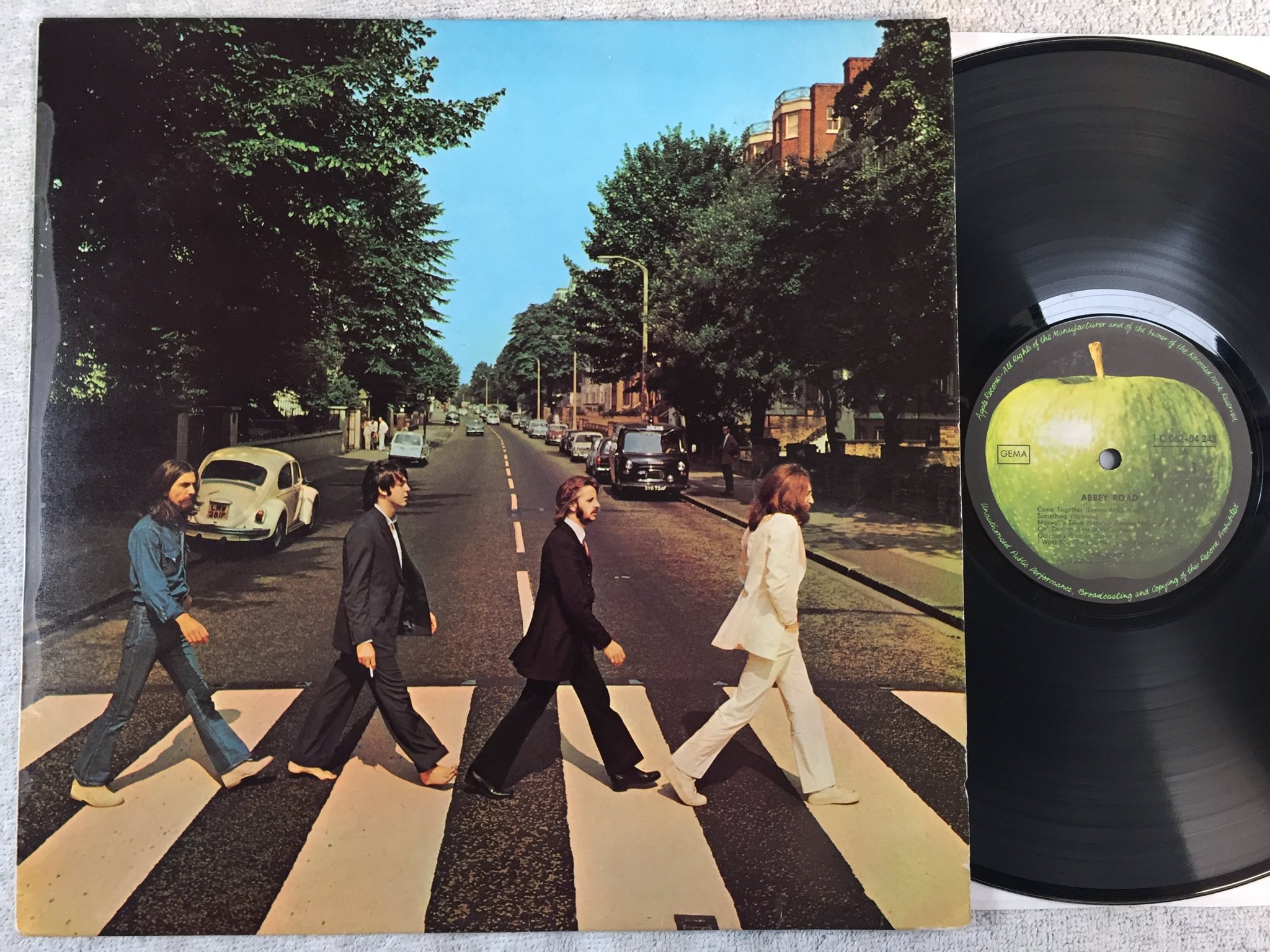 Omslagsbild för skivan THE BEATLES abbey road LP Ger APPLE 1C 062-04243