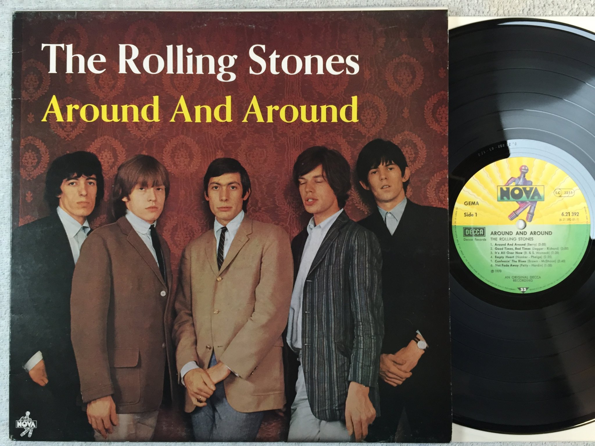 Omslagsbild för skivan THE ROLLING STONES around and around LP  Ger NOVA 6.21 392 