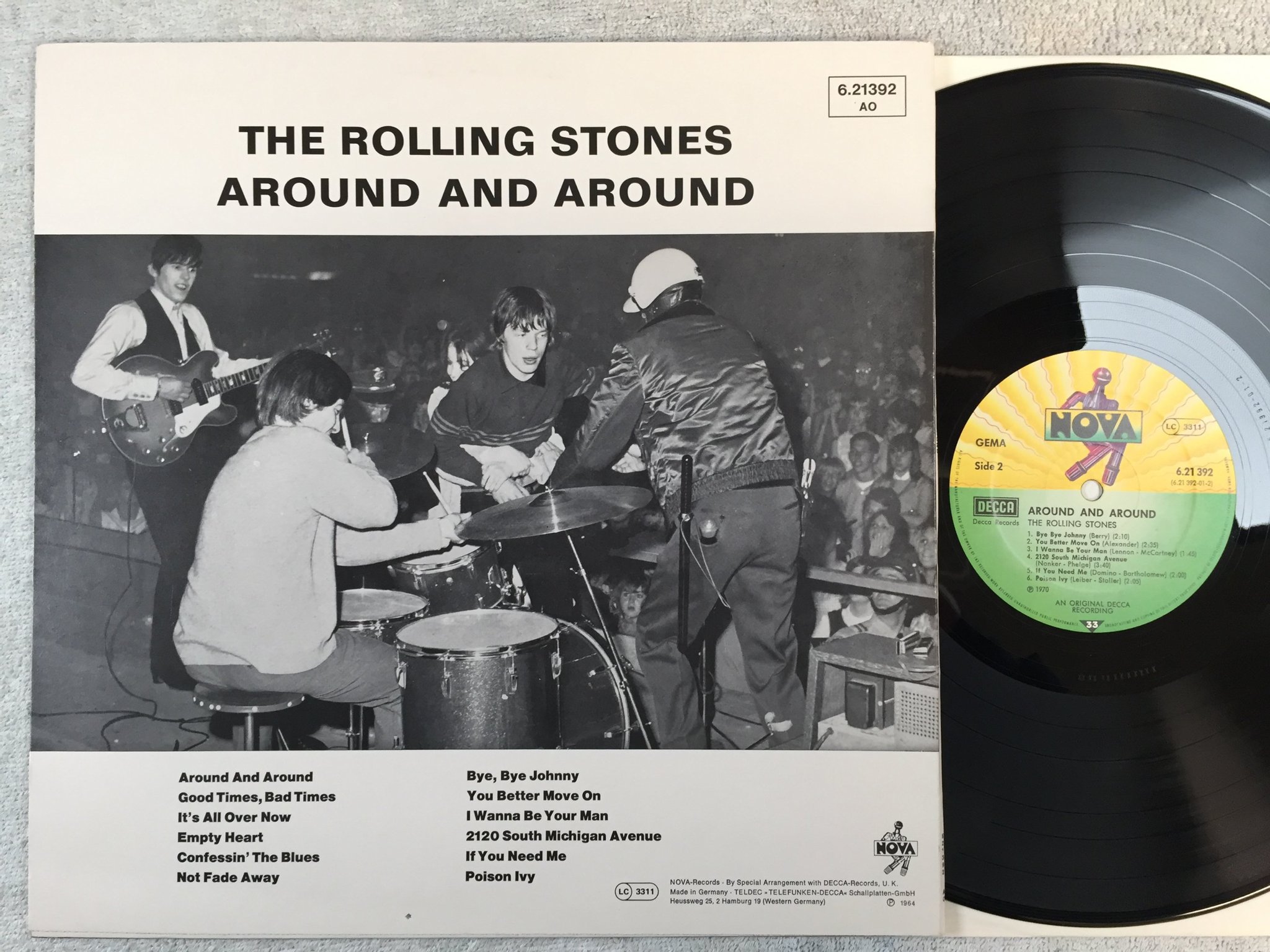 Omslagsbild för skivan THE ROLLING STONES around and around LP  Ger NOVA 6.21 392 