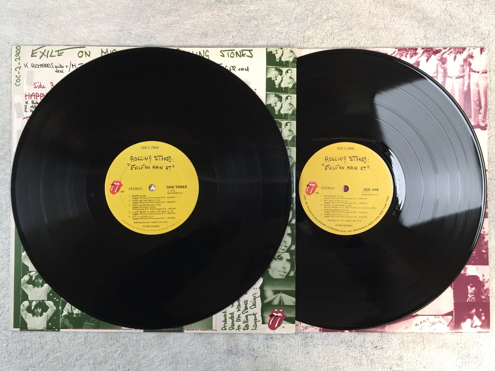 Omslagsbild för skivan THE ROLLING STONES exile on main st 2xLP -72 US COC 2-2900