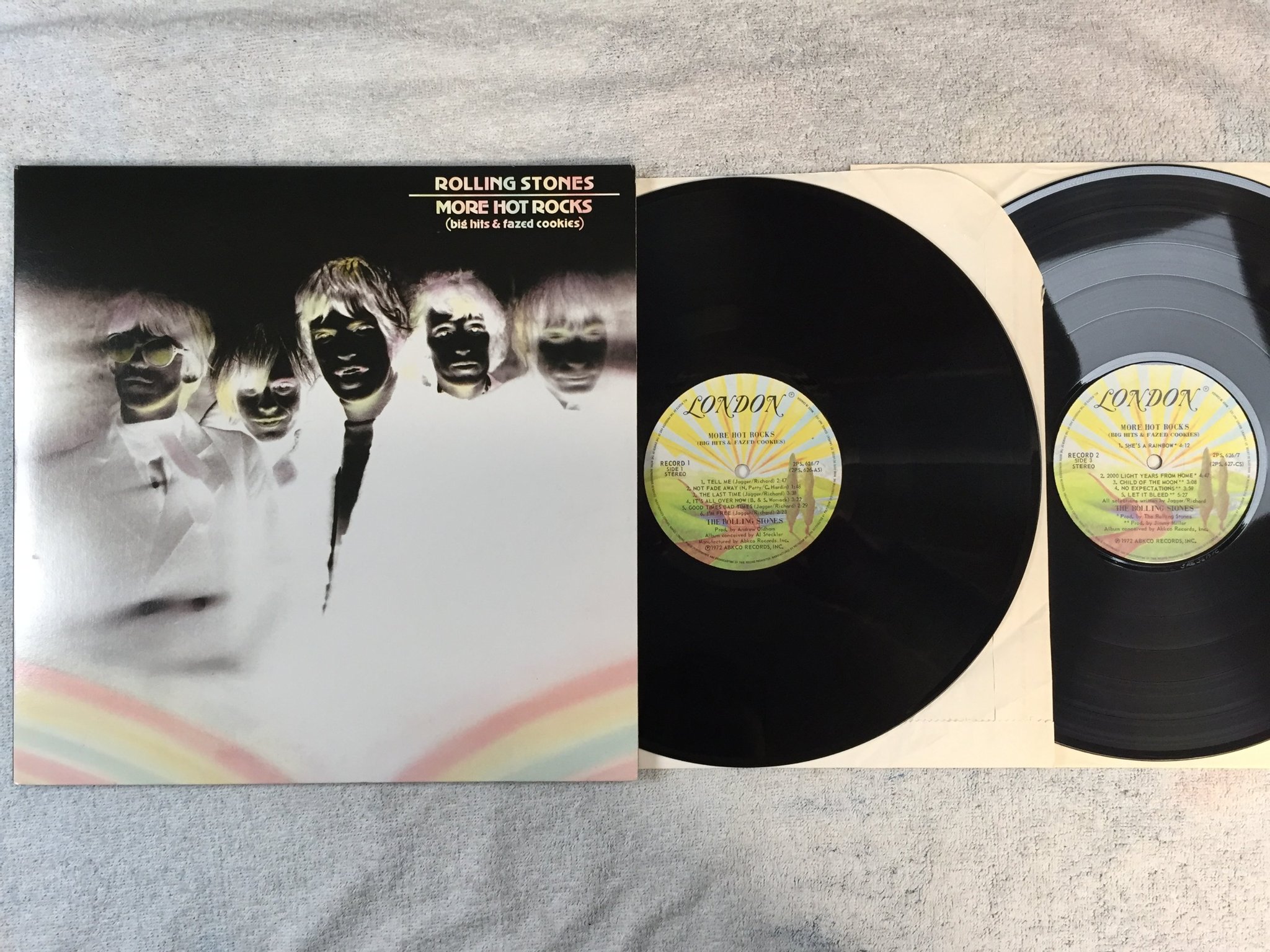 Omslagsbild för skivan THE ROLLING STONES MORE HOT ROCKS LP -72 Can LONDON 2PS 626/7