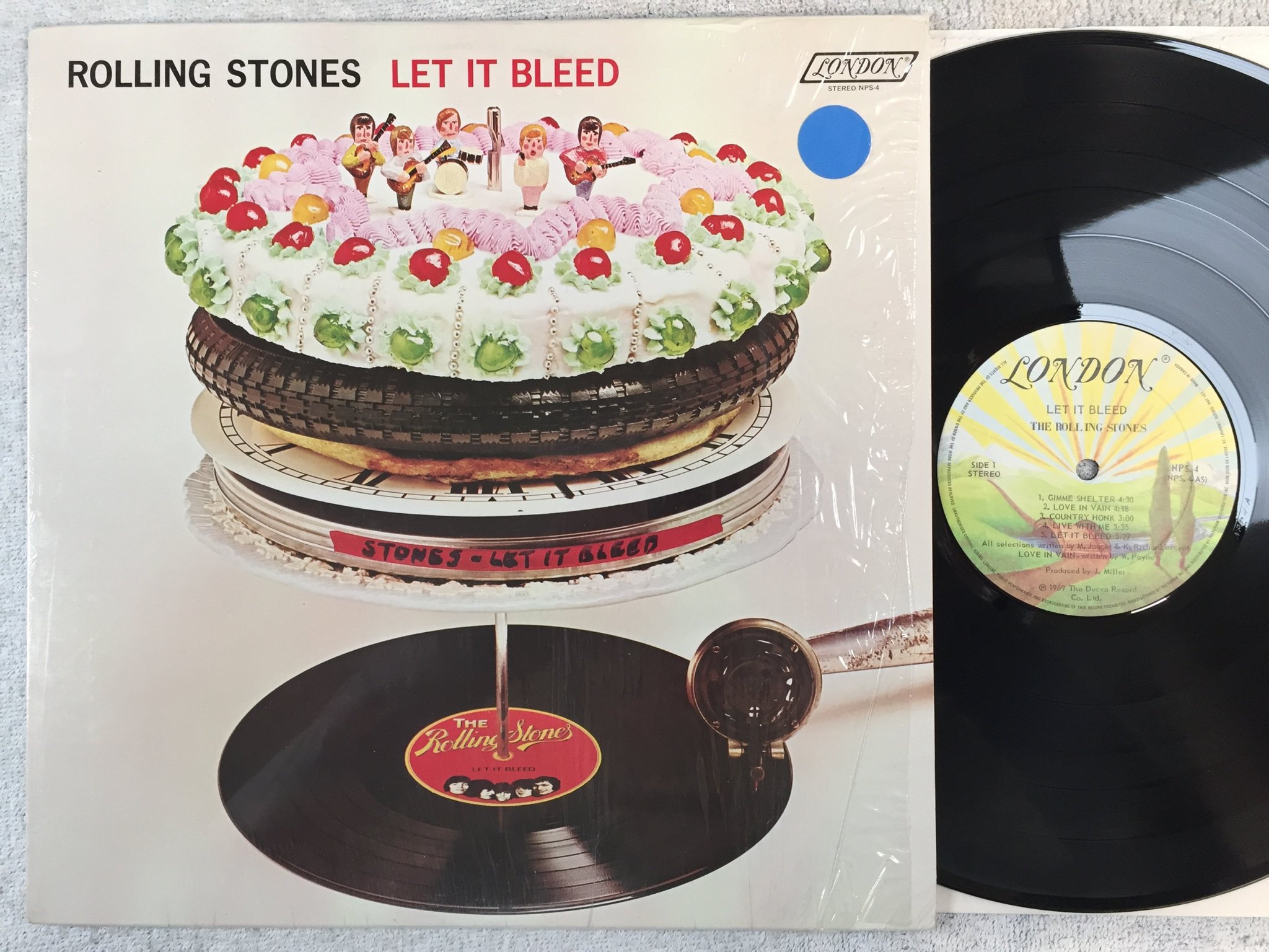 Omslagsbild för skivan THE ROLLING STONES let it bleed LP Can LONDON NPS 4