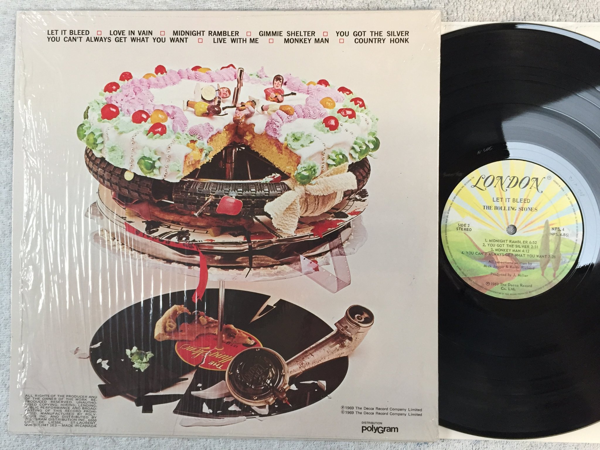 Omslagsbild för skivan THE ROLLING STONES let it bleed LP Can LONDON NPS 4