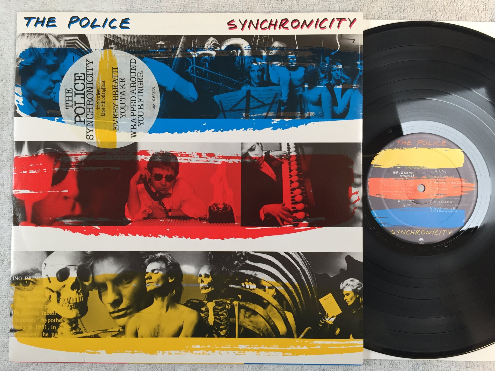 Omslagsbild för skivan THE POLICE synchronicity LP -83 Hol A&M AMLX 63735