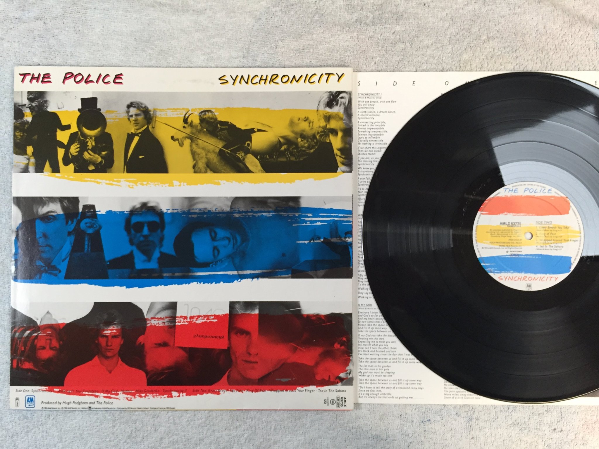 Omslagsbild för skivan THE POLICE synchronicity LP -83 Hol A&M AMLX 63735