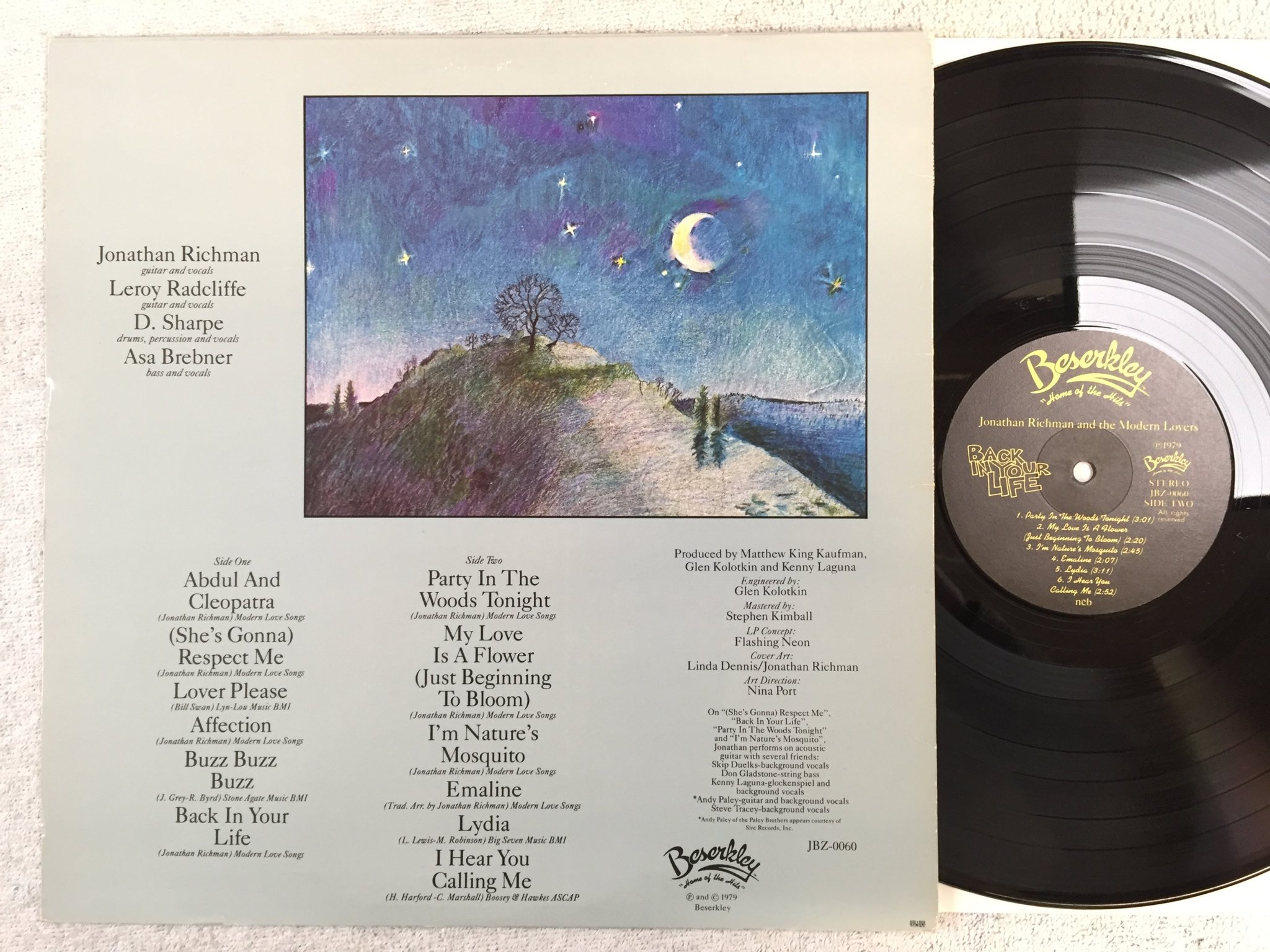 Omslagsbild för skivan JONATHAN RICHMAN & THE MODERN LOVERS back in your life LP -79 ncb BESERKLEY JBZ-