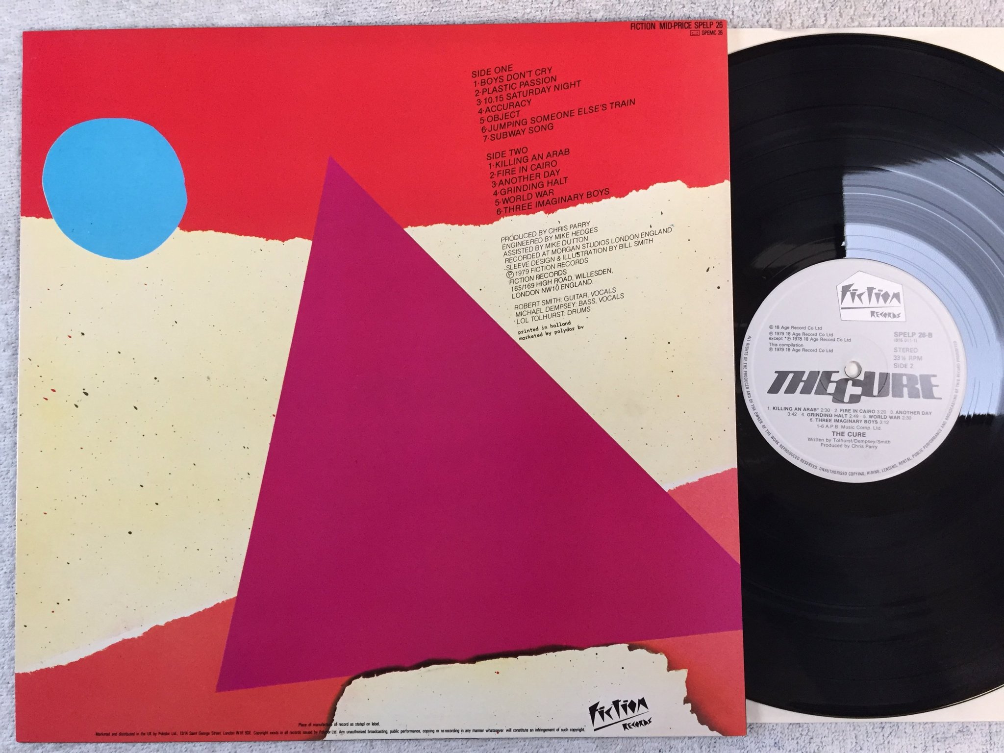 Omslagsbild för skivan THE CURE s/t LP -79 HOL FICTION SPELP 26 *top condition*