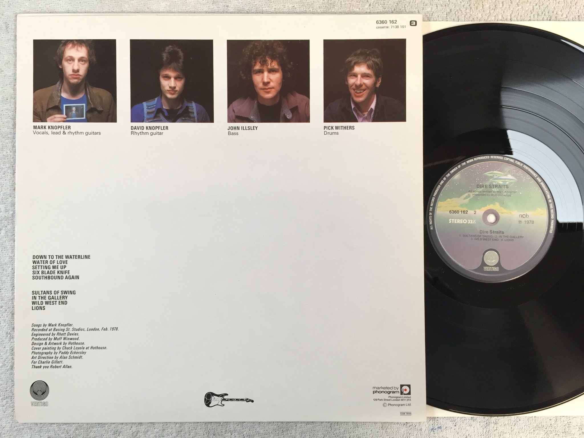 Omslagsbild för skivan DIRE STRAITS s/t LP ncb -78 VERTIGO 6360162