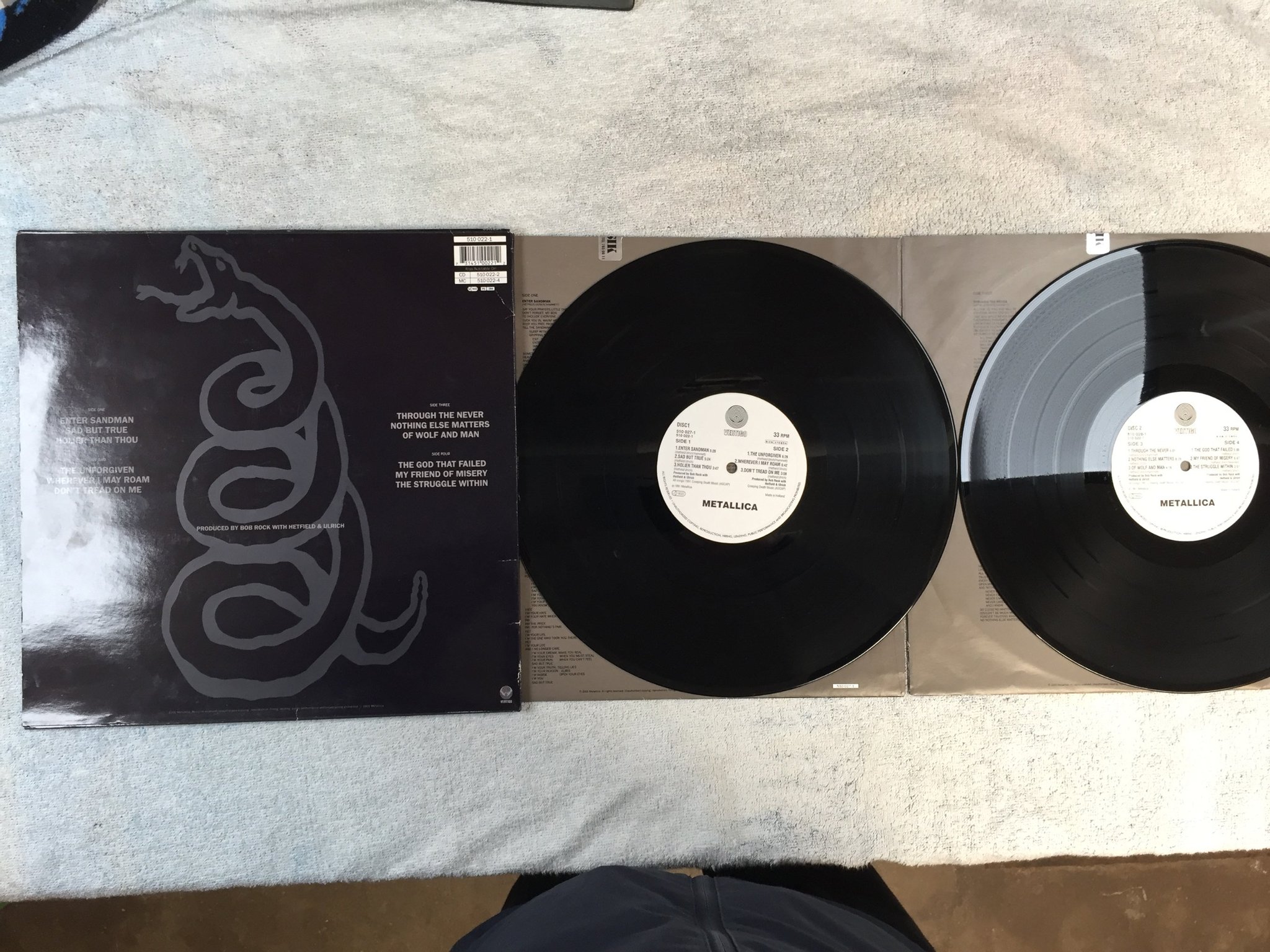 Omslagsbild för skivan METALLICA s/t 2xLP -91 Hol VERTIGO 510 022-1