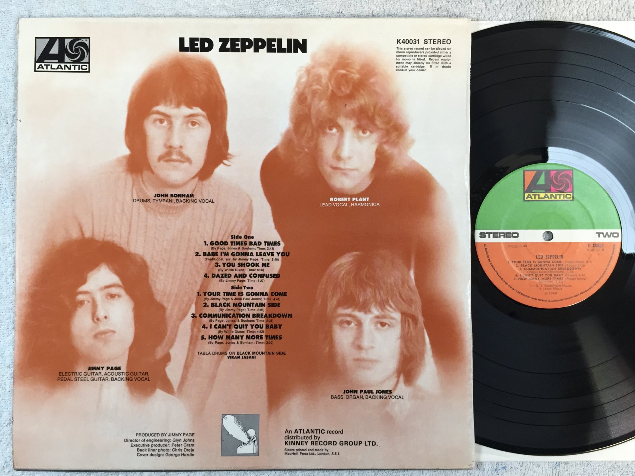 Omslagsbild för skivan LED ZEPPELIN s/t  LP UK ATLANTIC K 40031