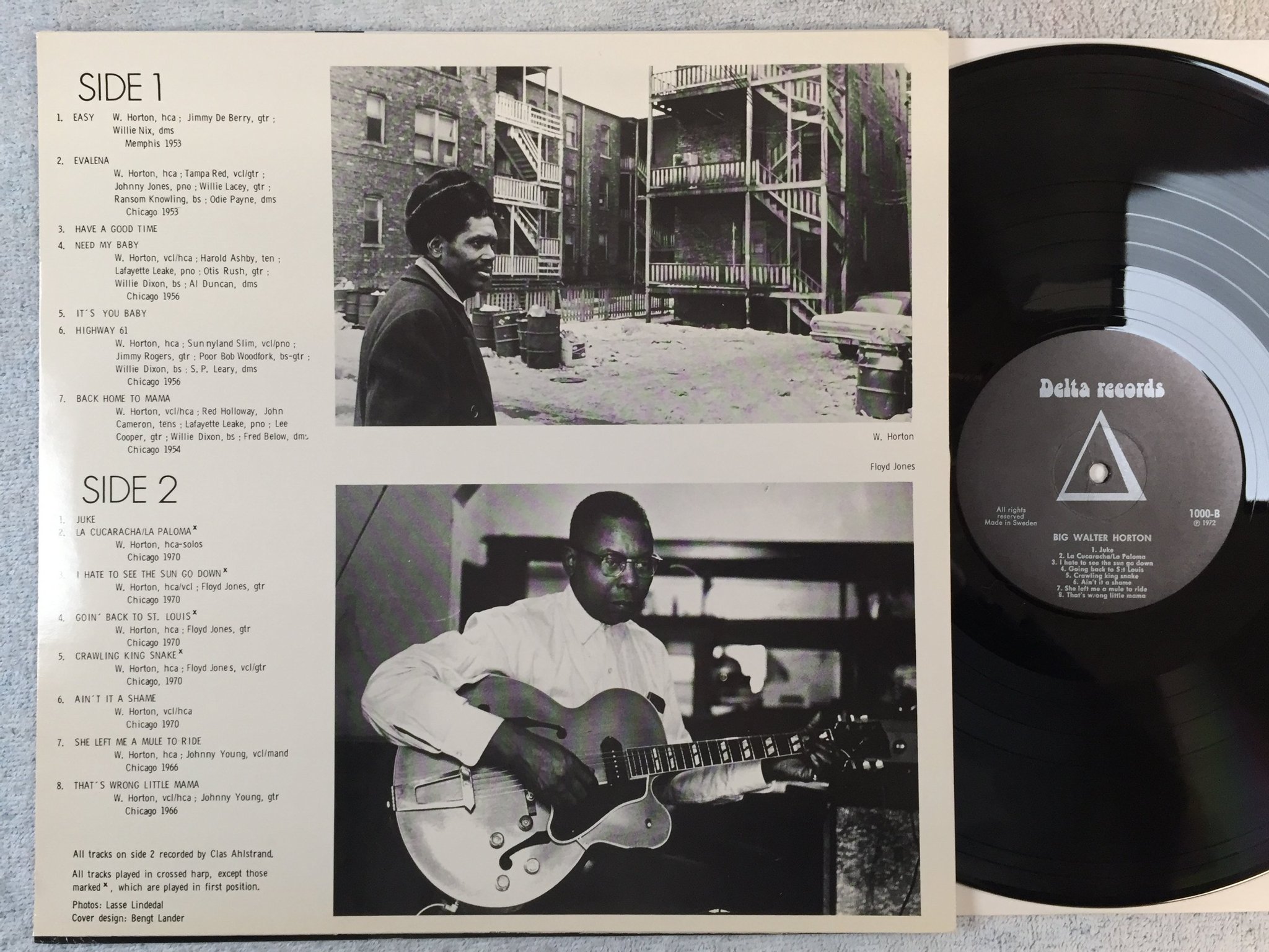 Omslagsbild för skivan KING WALTER HORTON King Of The Harmonica Players LP -72 Swe DELTA LP 1000