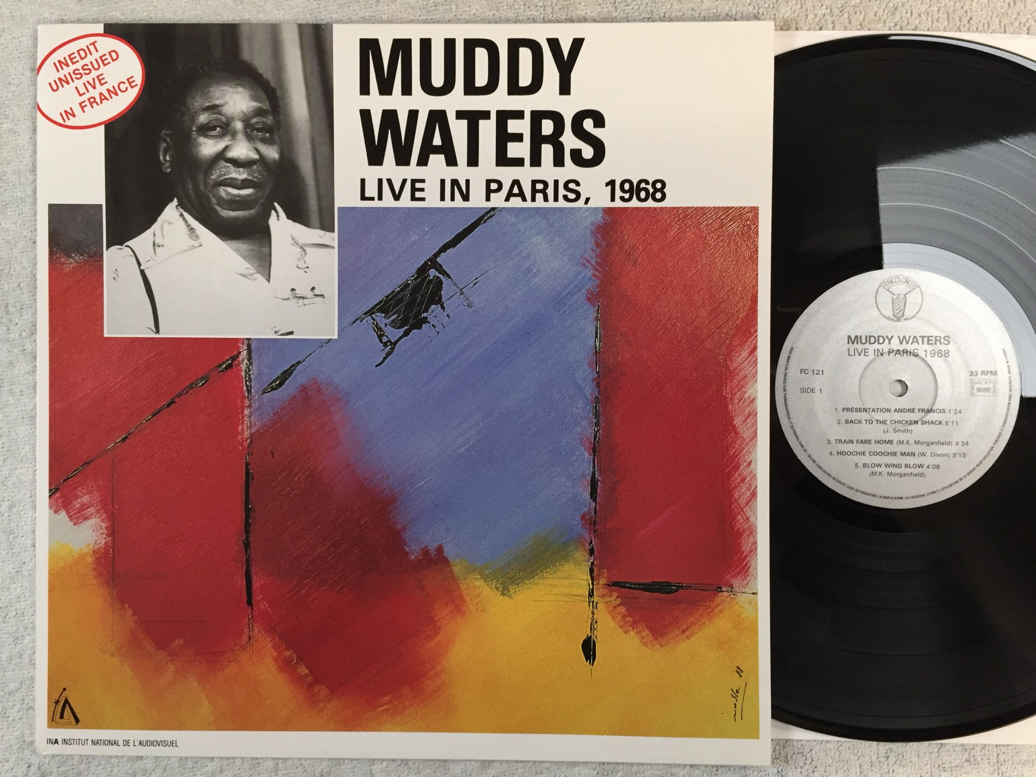 Omslagsbild för skivan MUDDY WATERS live in Paris 1968 LP RE -88 FRANCES CONCERT FC 121