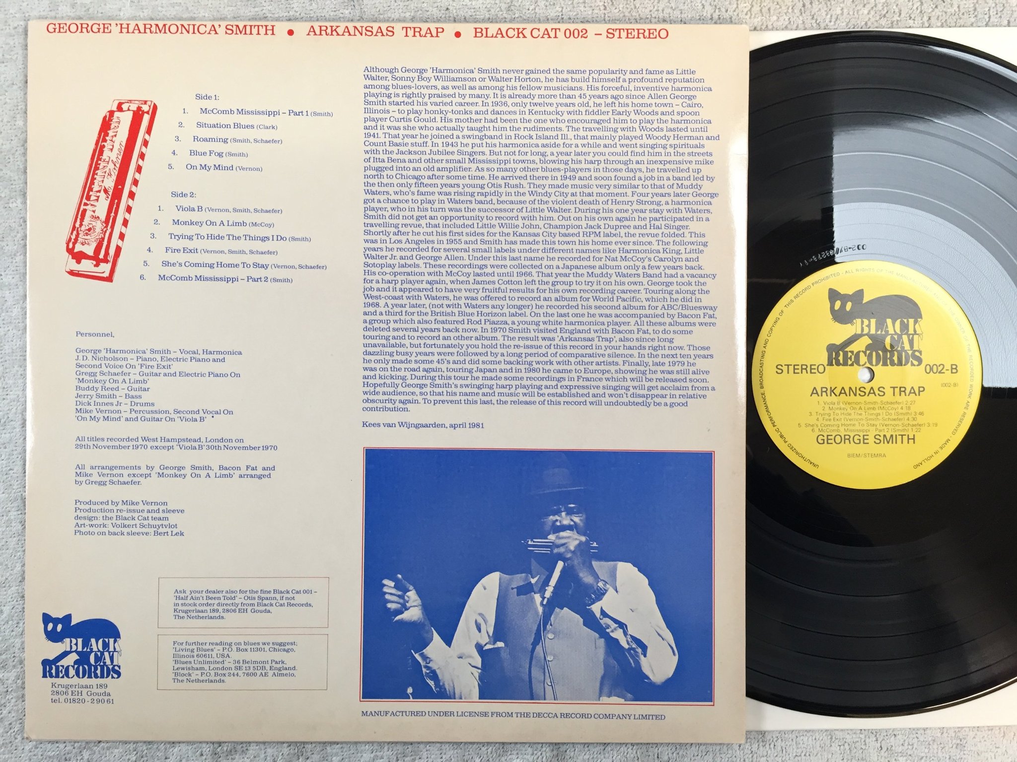 Omslagsbild för skivan GEORGE SMITH arkansas trap LP Hol BLACK CAT 002