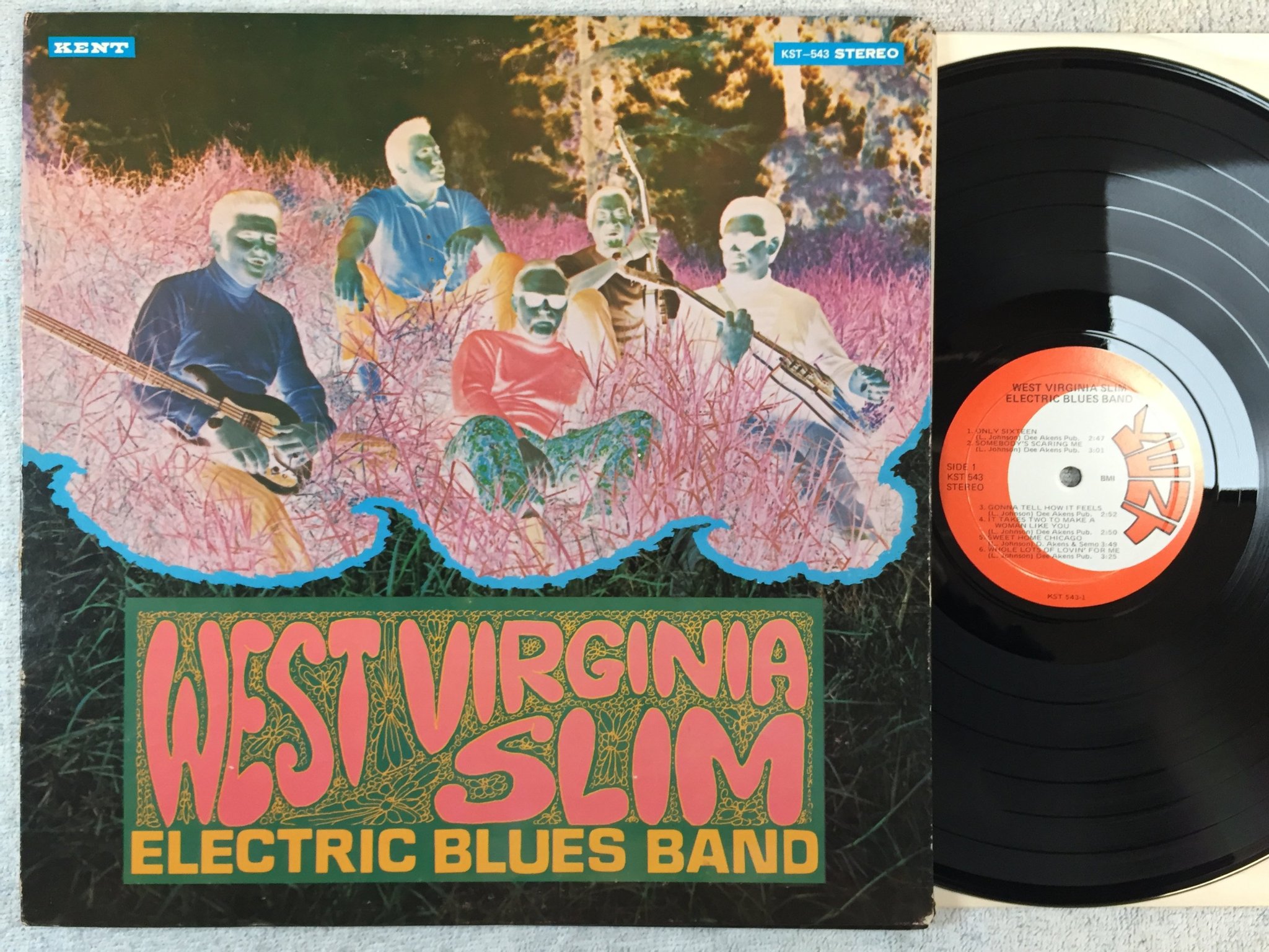 Omslagsbild för skivan WEST VIRGINIA SLIM ELECTRIC BLUES BAND s/t LP -70 US KENT KST-543 blues rock 