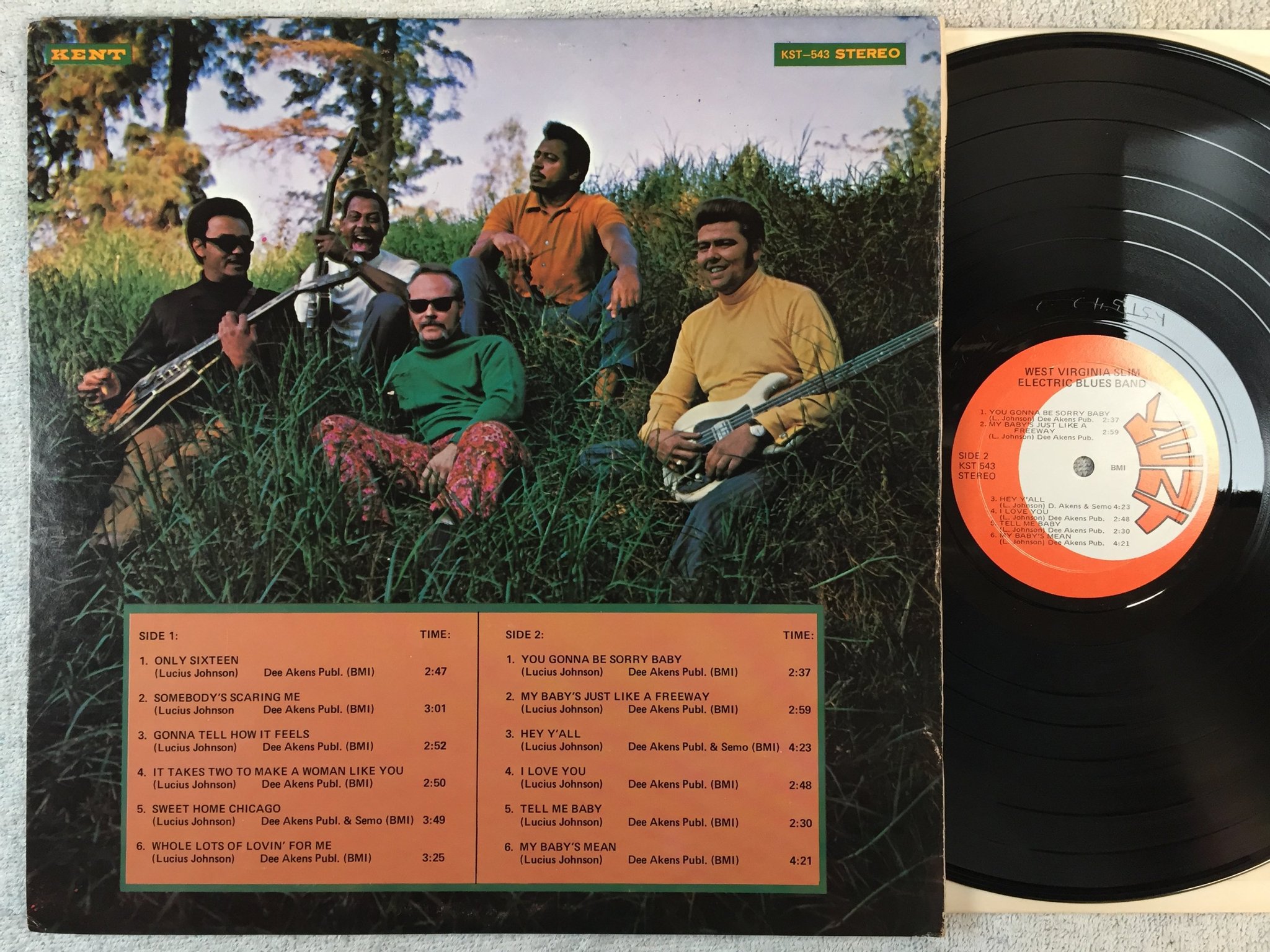 Omslagsbild för skivan WEST VIRGINIA SLIM ELECTRIC BLUES BAND s/t LP -70 US KENT KST-543 blues rock 