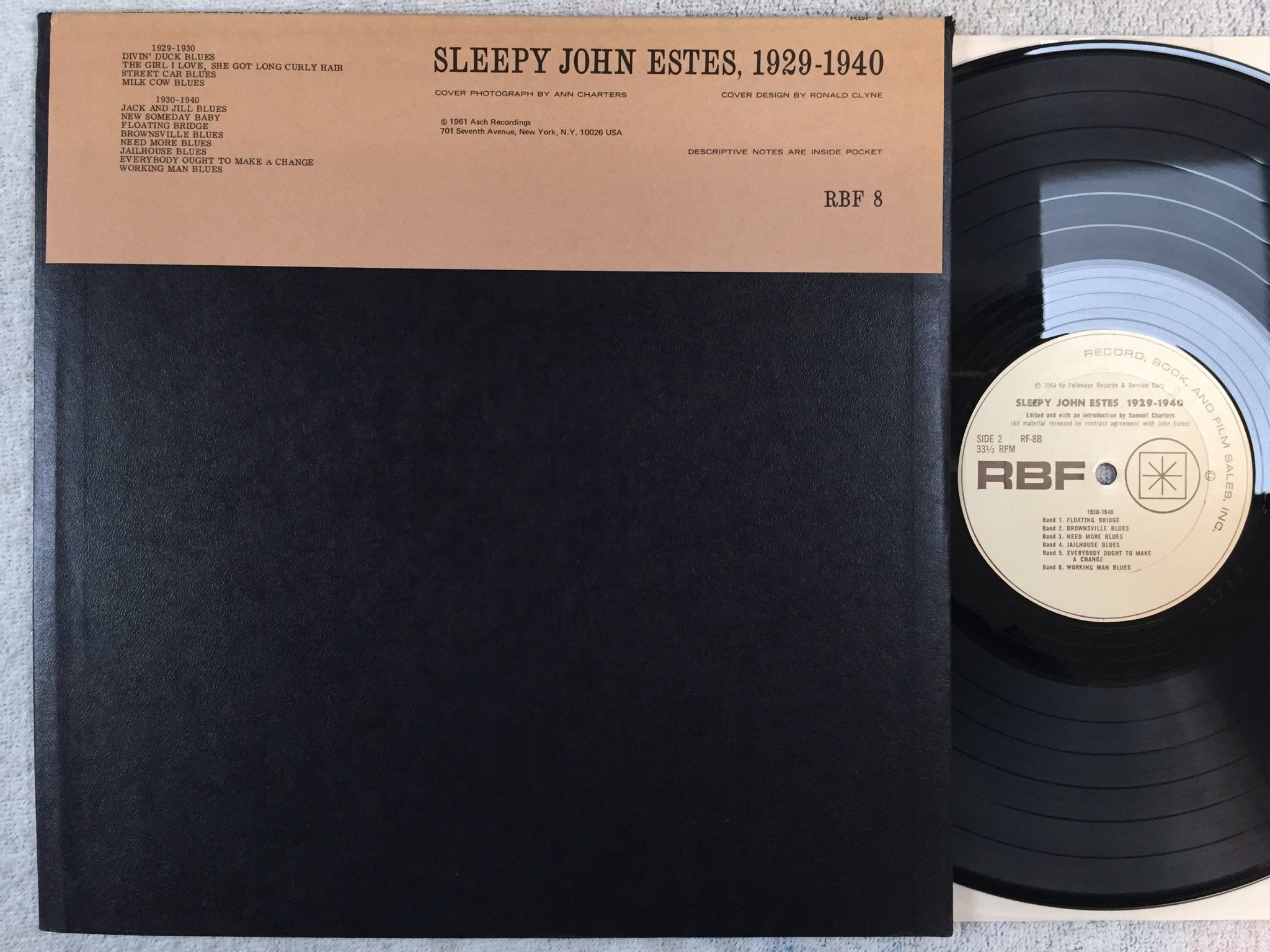 Omslagsbild för skivan SLEEPY JOHN ESTES 1929-1940 LP -64 US rbf RBF 8