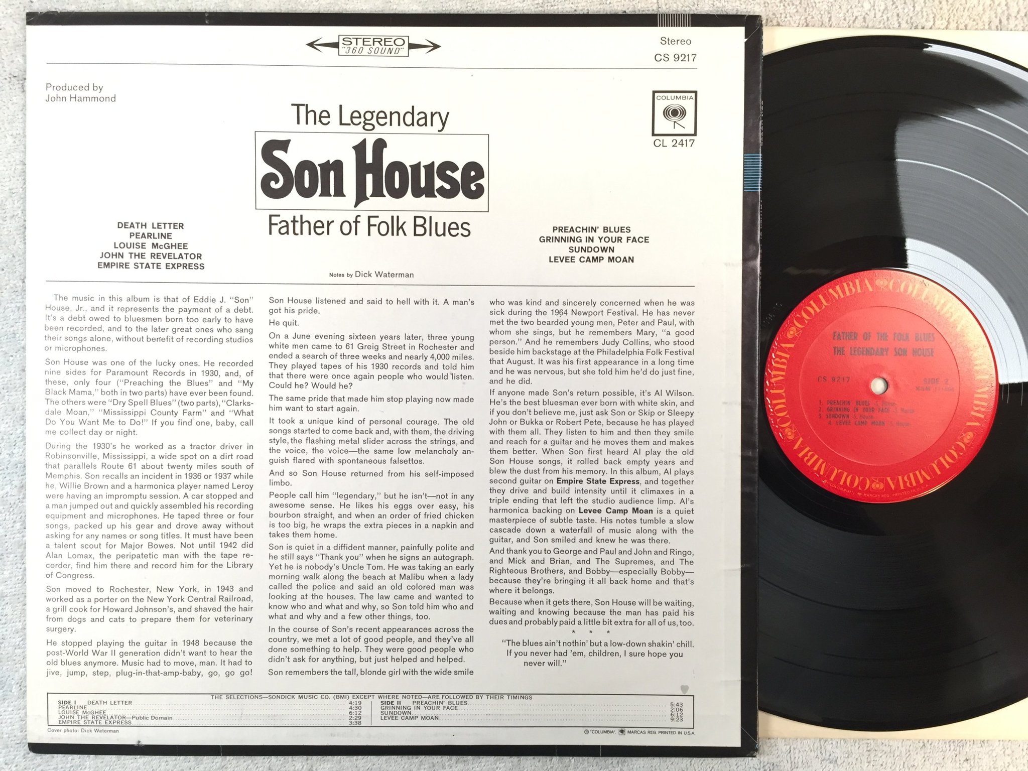 Omslagsbild för skivan SON HOUSE Father Of Folk Blues LP US COLUMBIA CS 9217