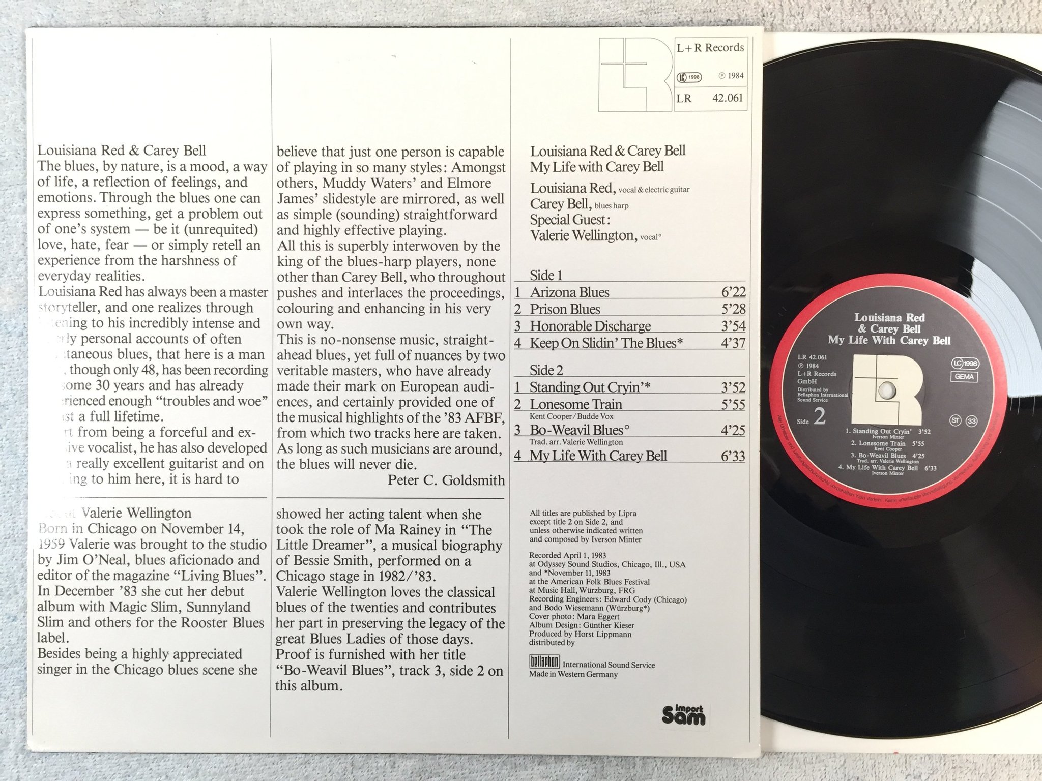 Omslagsbild för skivan LOUISIANA RED & CAREY BELL my life with LP -84 Ger LR 42061