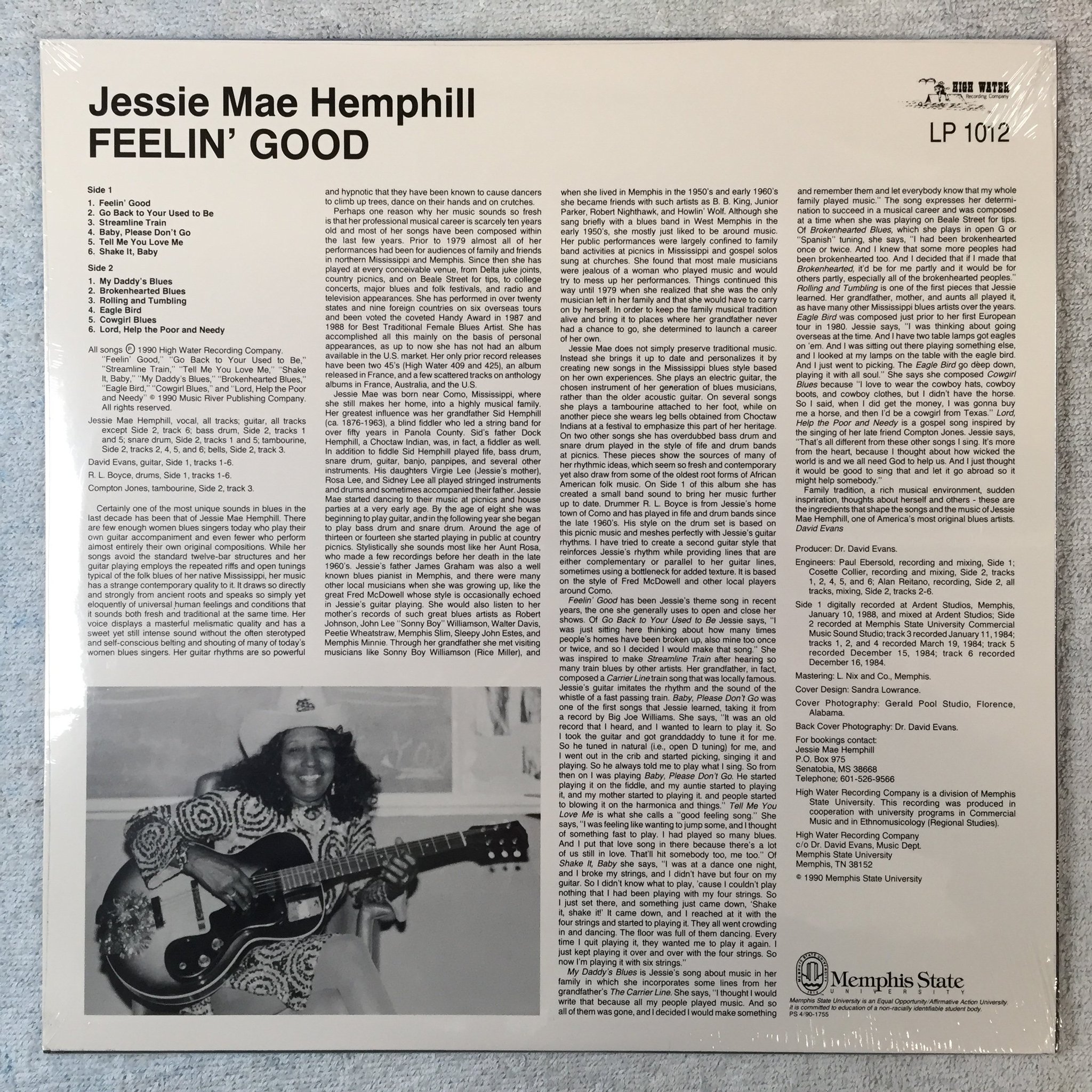 Omslagsbild för skivan JESSIE MAE HEMPHILL Feelin' Good LP -90 US high water LP 1012 Still sealed