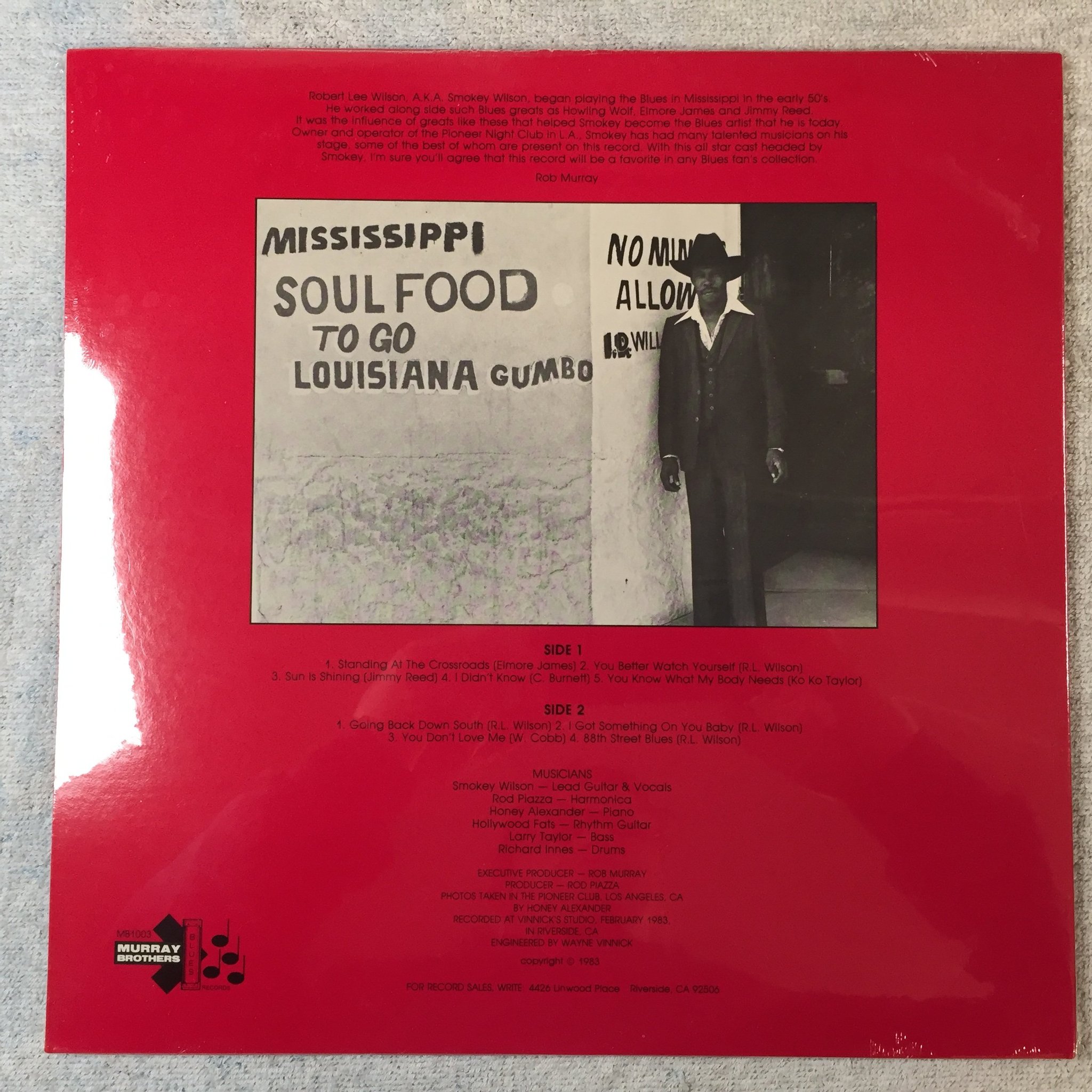 Omslagsbild för skivan SMOKEY WILSON 88th St blues LP -83 US MURRAY MB-1003  S/S