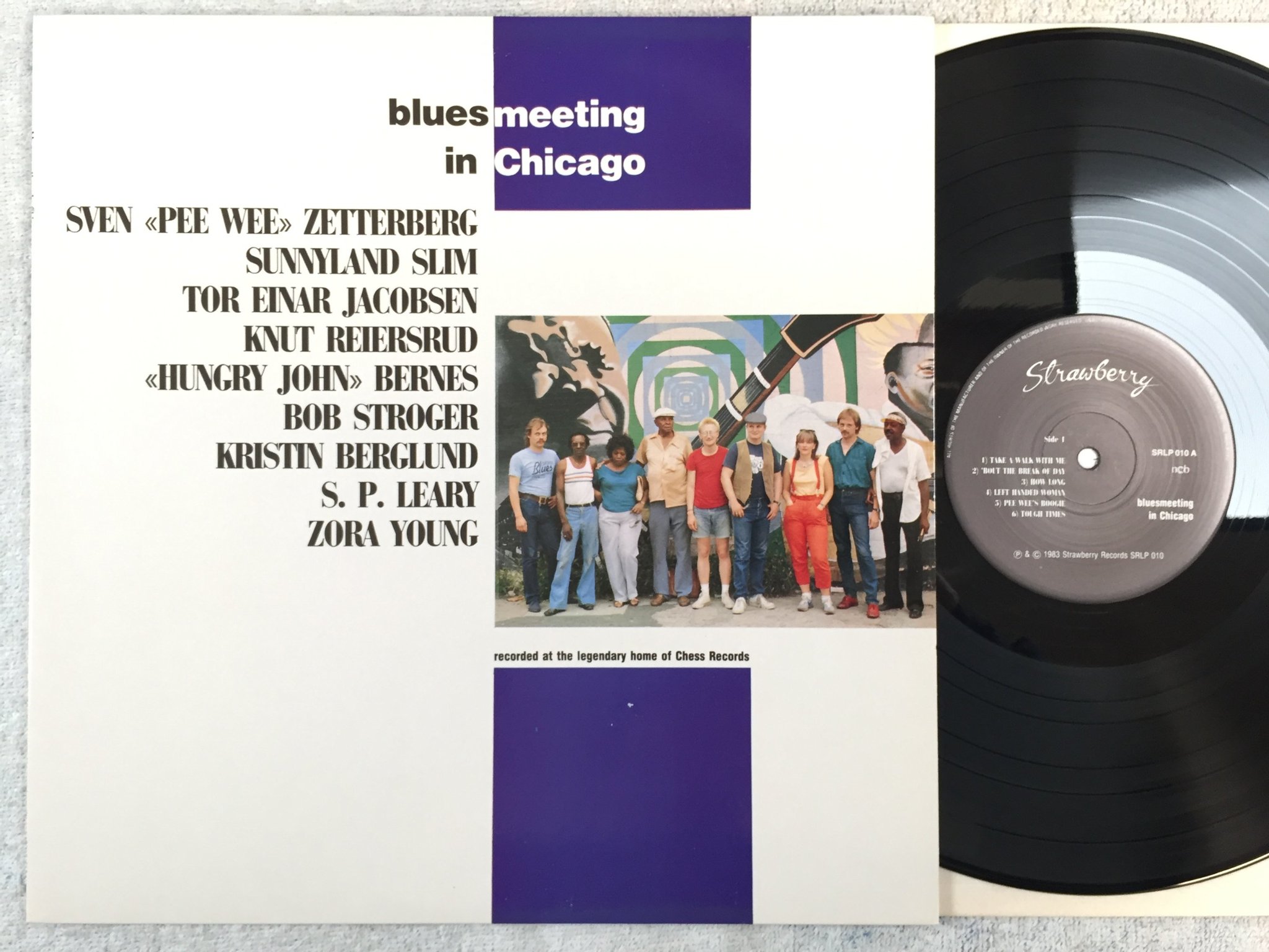 Omslagsbild för skivan V/A Sven Zetterberg - blues meeting in Chicago LP -83 Norway STRAWBERRY SRLP 010