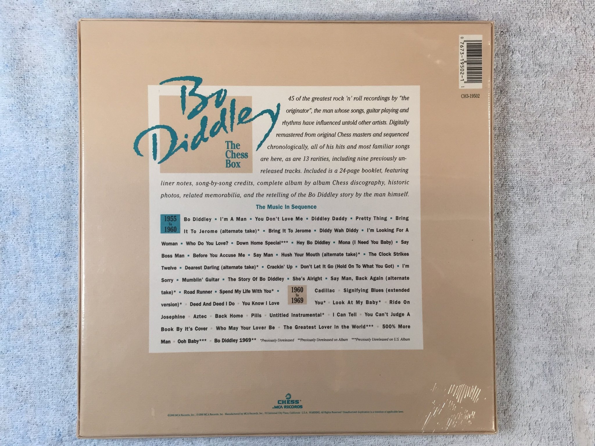Omslagsbild för skivan BO DIDDLEY the Chess box 3xLP -90 US CHESS CH3-19502 Still sealed RARE!