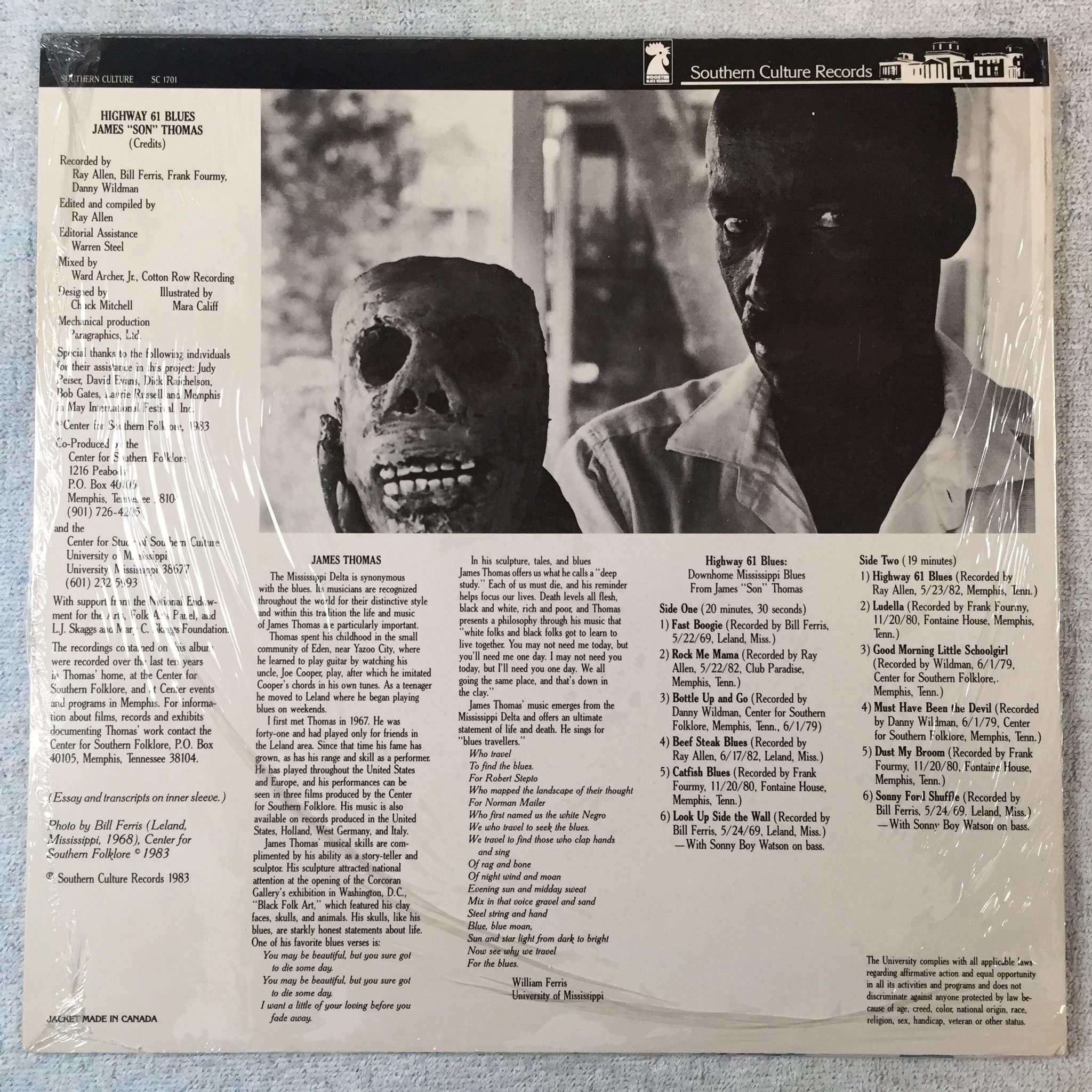 Omslagsbild för skivan JAMES "SON" THOMAS highway 61 blues LP -83 US SOUTHERN CULTURE SC 1701 S/S