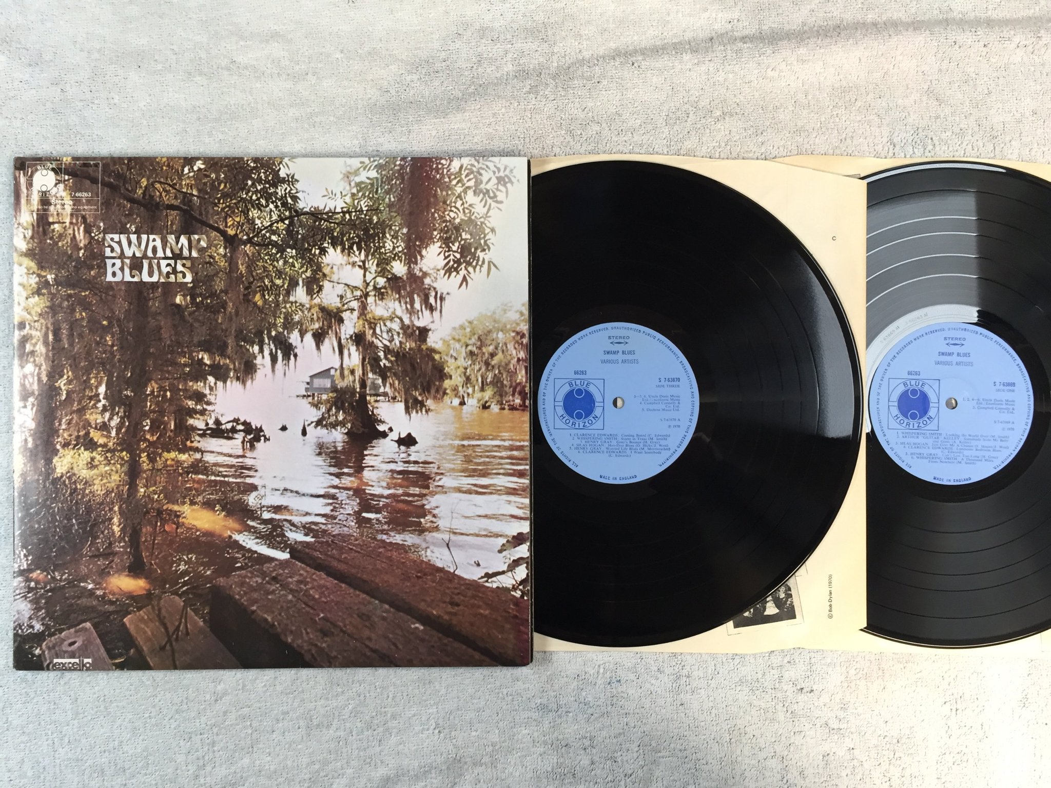 Omslagsbild för skivan V/A swamp blues 2xLP -70 UK BLUE HORIZON S 7-63869
