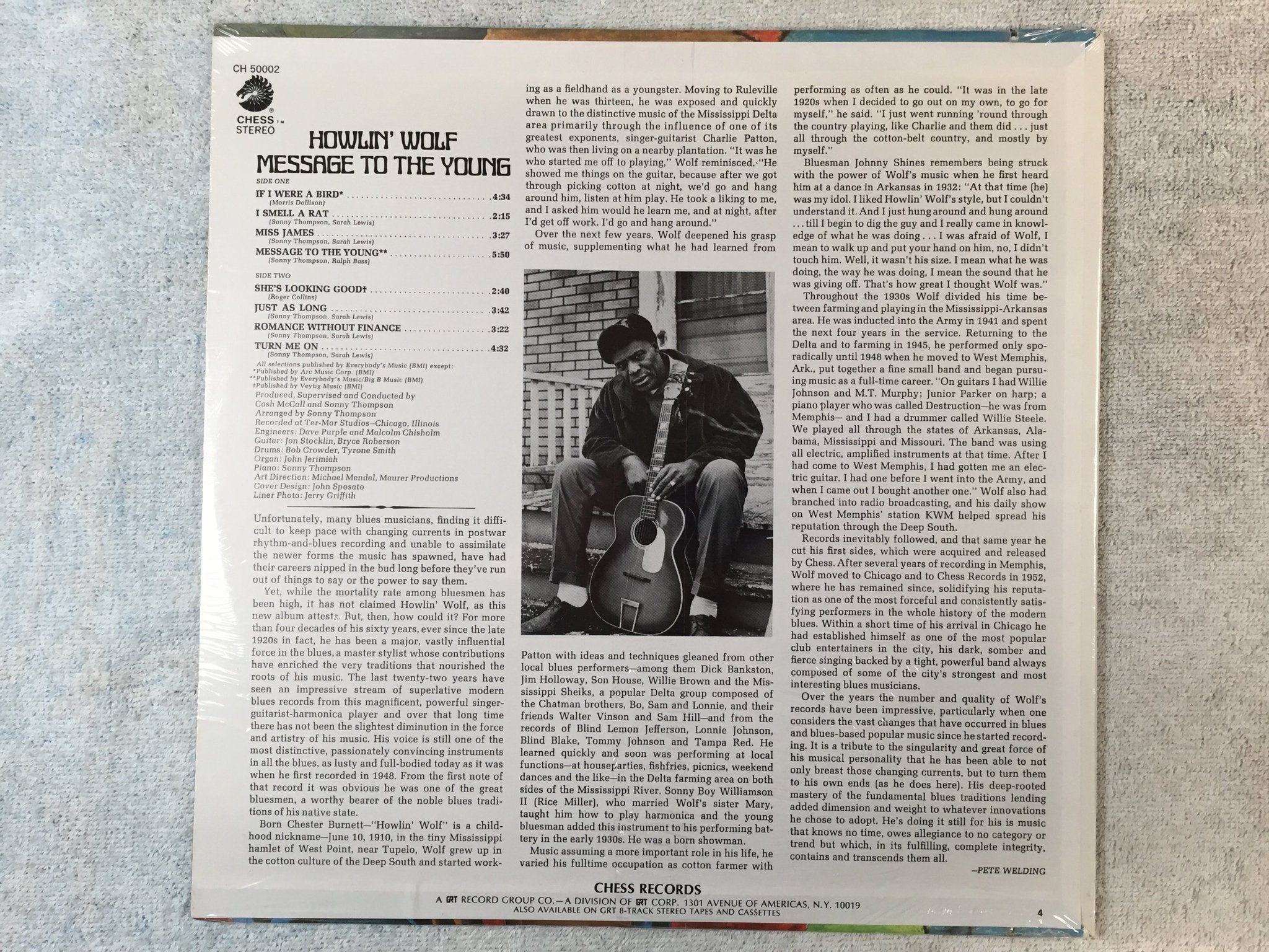 Omslagsbild för skivan HOWLIN' WOLF message to the young LP -71 US CHESS CH 50002  Still sealed