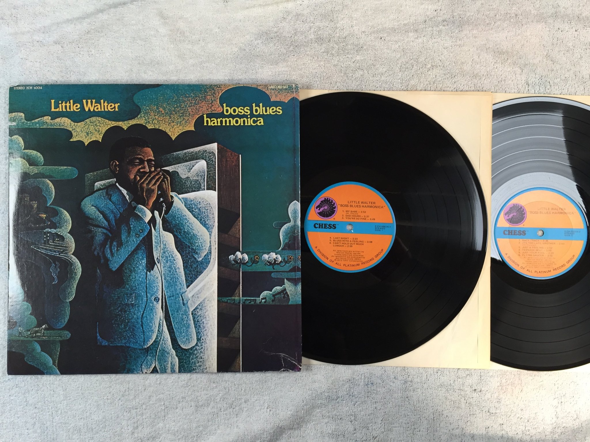 Omslagsbild för skivan LITTLE WALTER boss blues harmonica LP -72 US CHESS 2 CH 60014-2