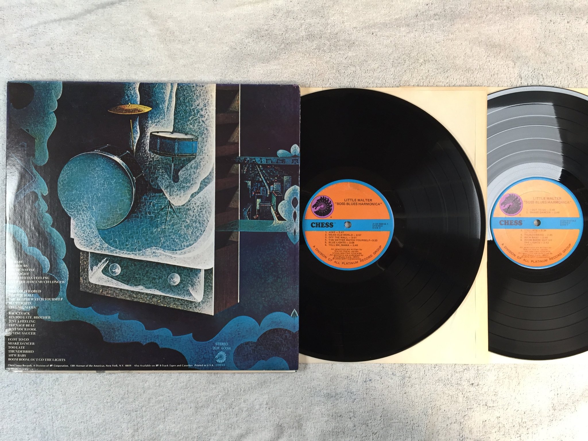 Omslagsbild för skivan LITTLE WALTER boss blues harmonica LP -72 US CHESS 2 CH 60014-2