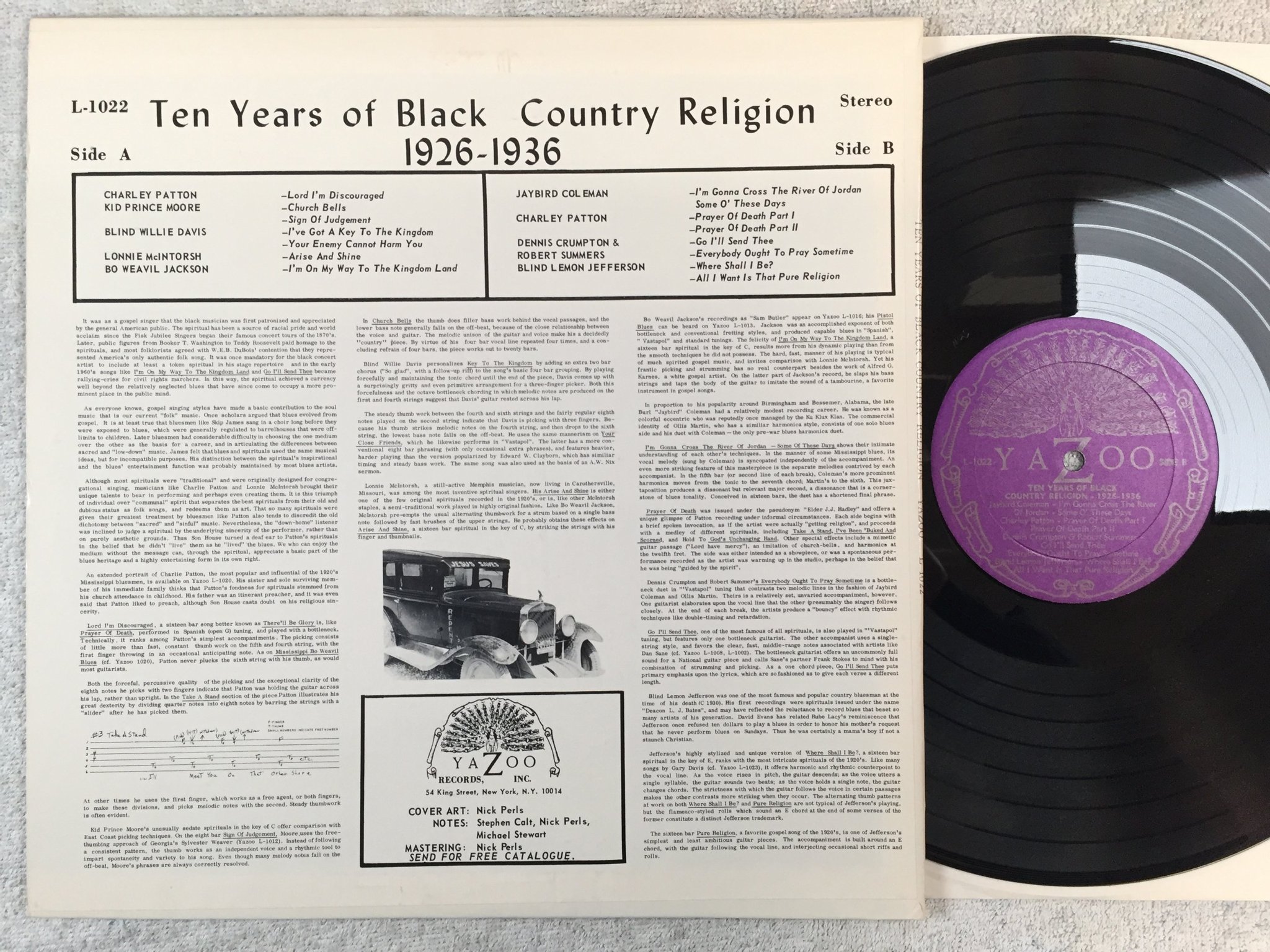 Omslagsbild för skivan V/A ten years of black country religion 1926-1936 LP -71 US YAZOO L-1022