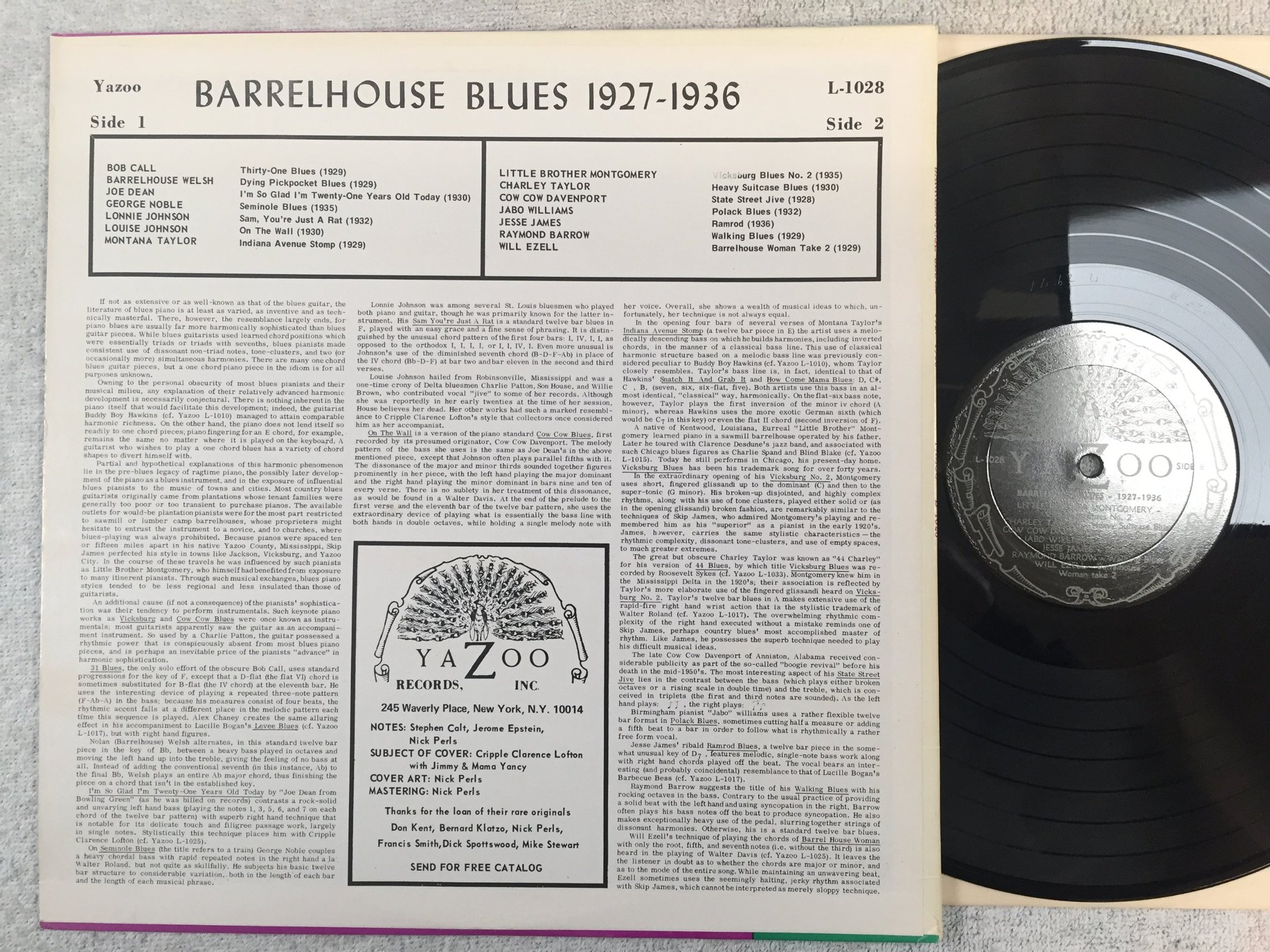 Omslagsbild för skivan V/A barrelhouse 1927-1936 LP -72 US Yazoo L-1028