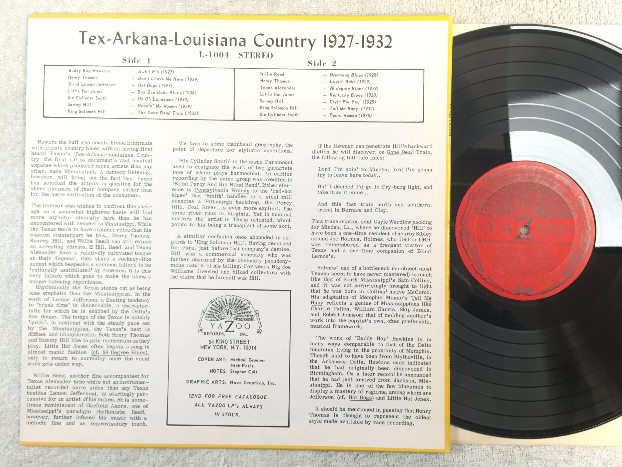 Omslagsbild för skivan V/A Tex-Arkana:Louisiana county 1927-1932 LP  US Yazoo L-1004