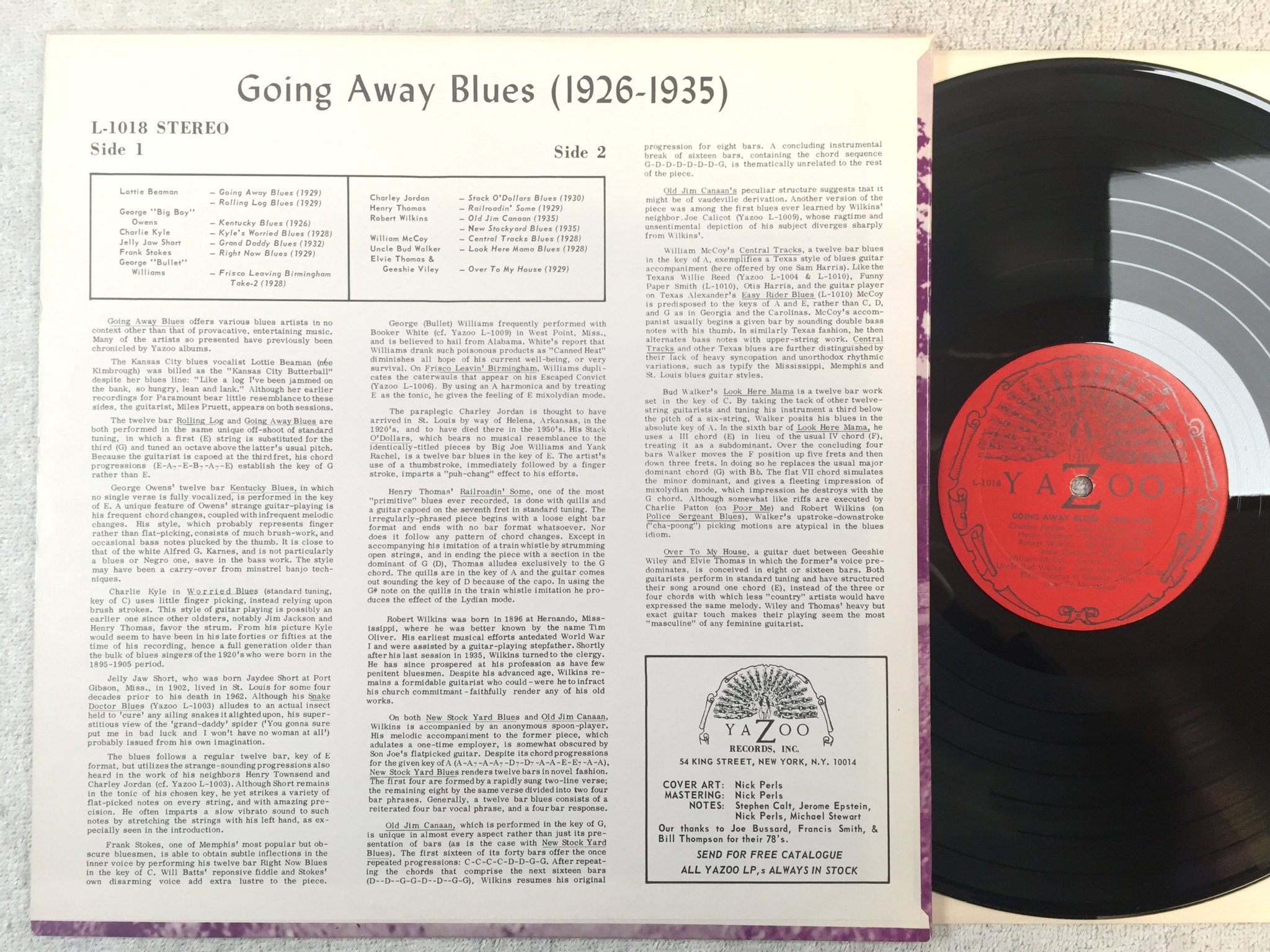 Omslagsbild för skivan V/A going away blues 1926-1935  LP US YAZOO L-1018