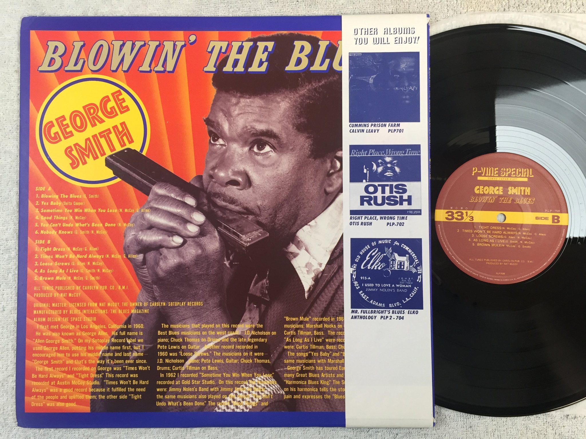 Omslagsbild för skivan GEORGE SMITH blowin the blues LP -76 Japan P-VINE PLP-703