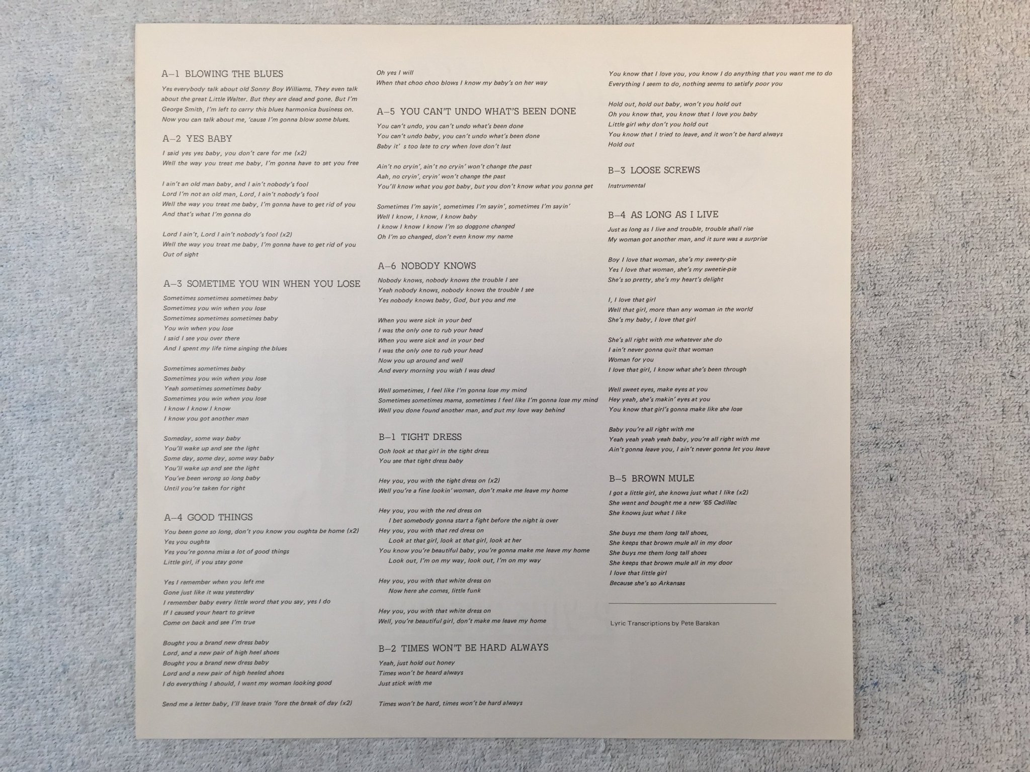 Omslagsbild för skivan GEORGE SMITH blowin the blues LP -76 Japan P-VINE PLP-703