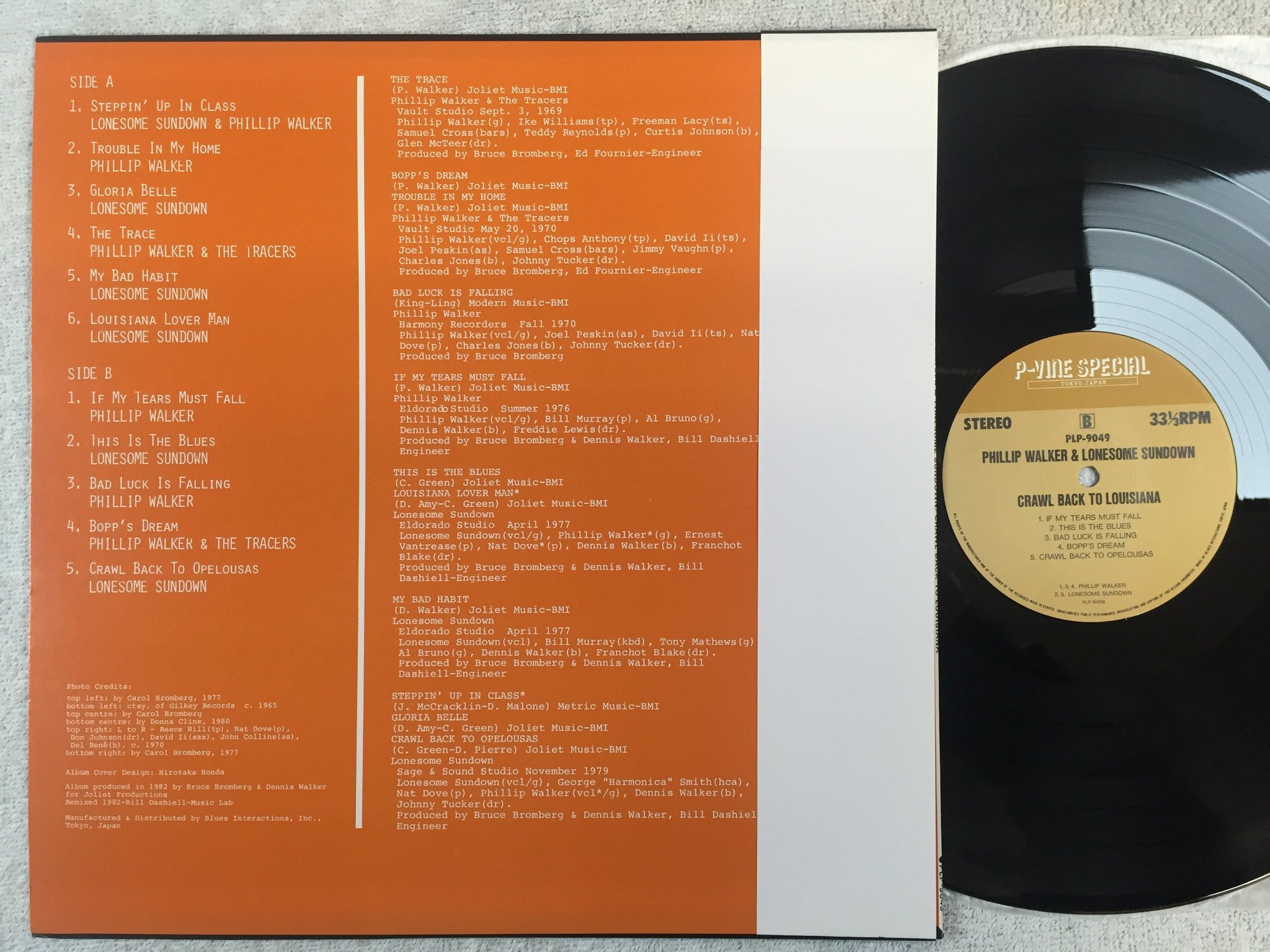 Omslagsbild för skivan PHILLIP WALKER Crawl Back To Louisiana LP -82 Japan P-VINE PLP-9049