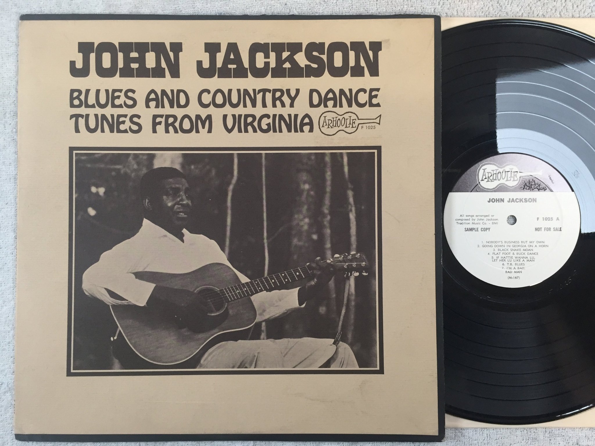 Omslagsbild för skivan JOHN JACKSON s/t LP -66 ARHOOLIE F1025 sample copy 