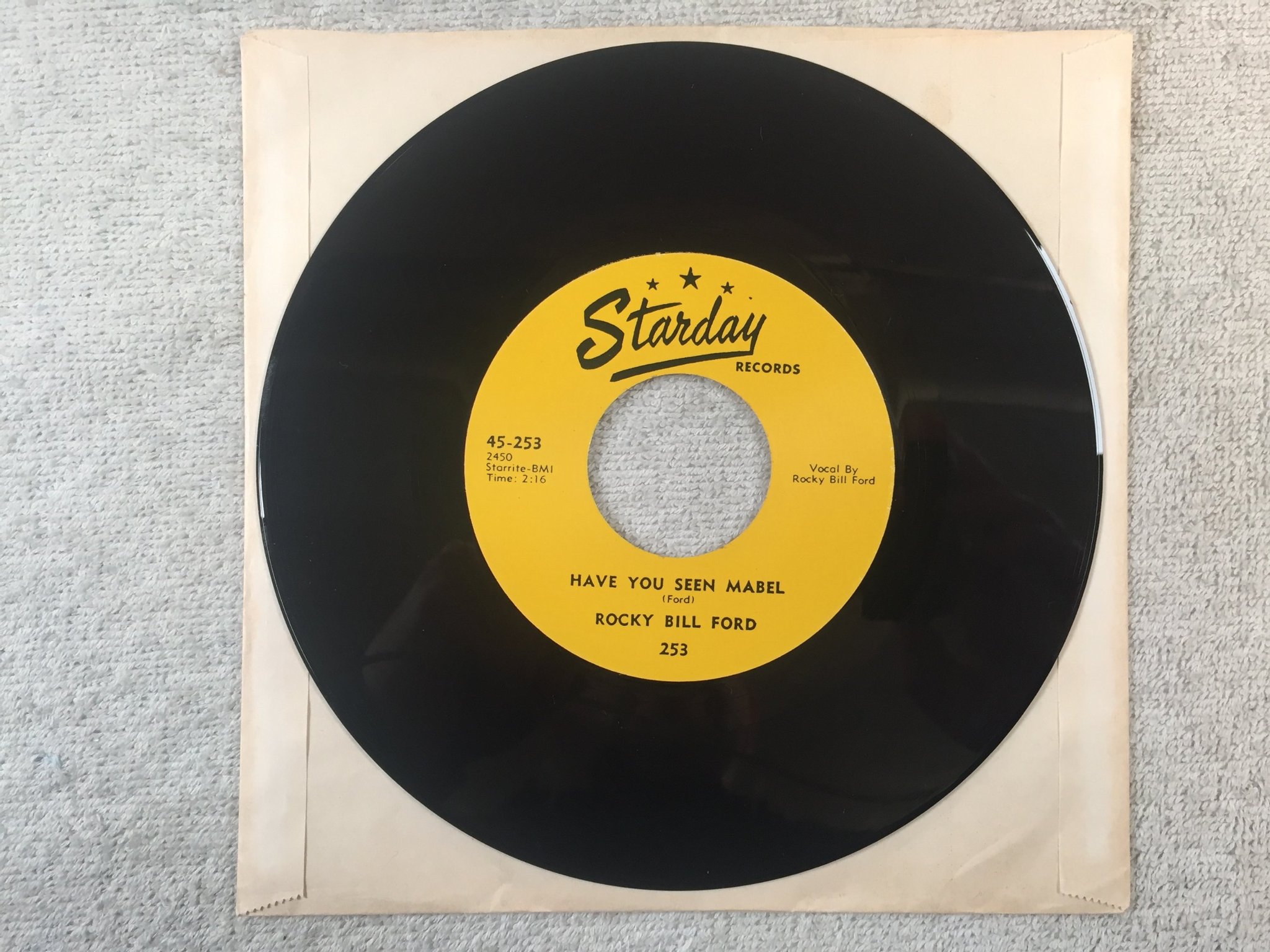 Omslagsbild för skivan ROCKY BILL FORD have you seen mabel 7"single re US STARDAY 45-253 rockabilly