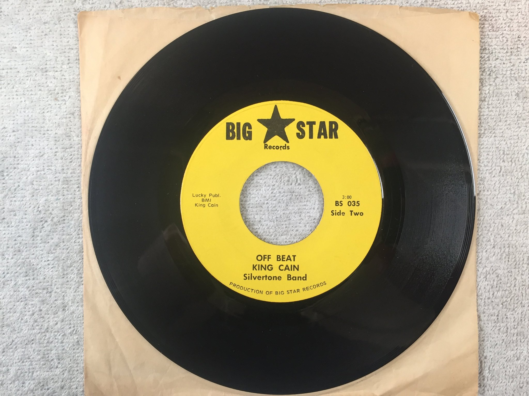Omslagsbild för skivan KING CAIN SILVERTONE BAND Don't Give A Damn 7"single US BS 034 killer rare funk