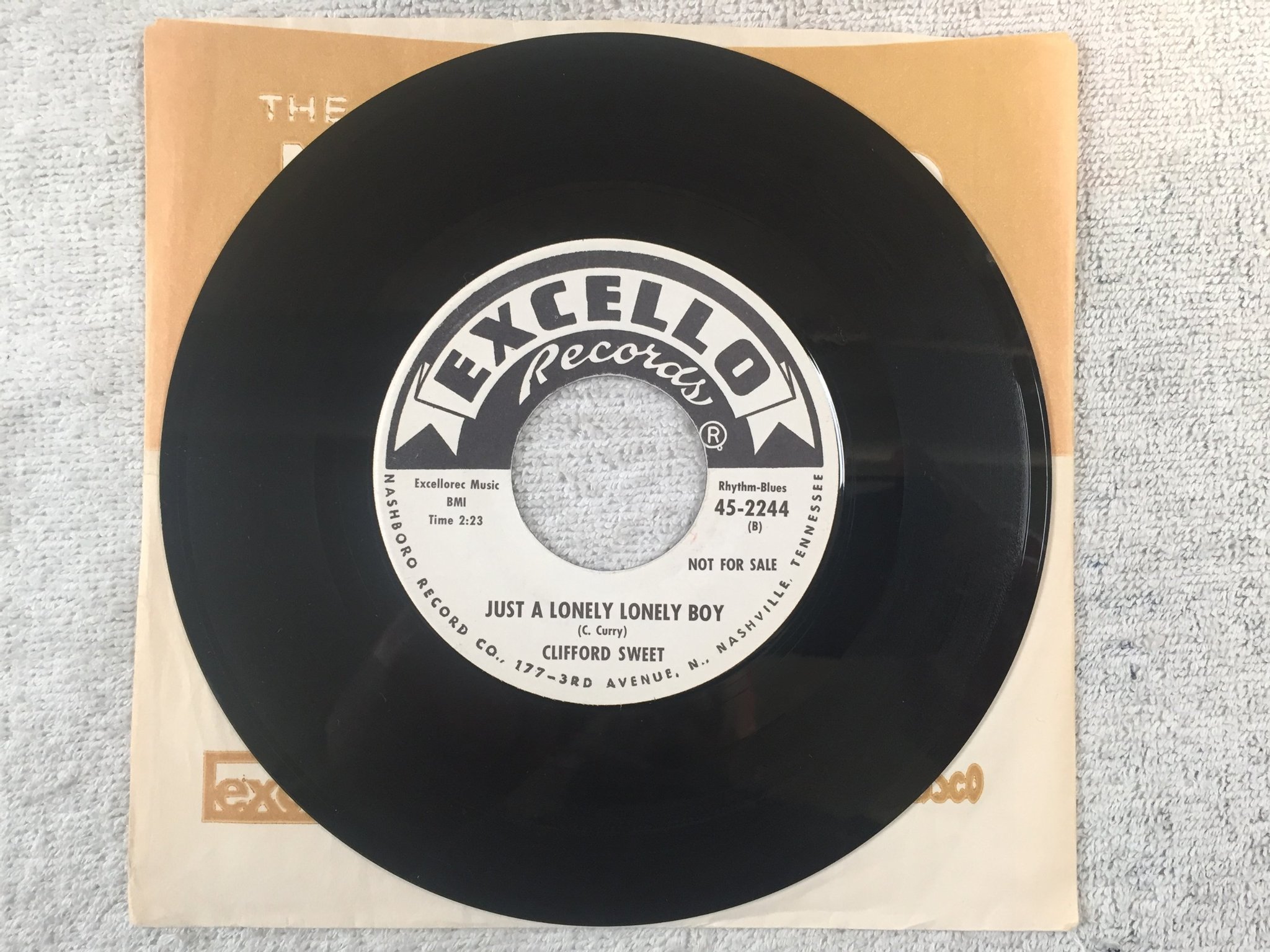 Omslagsbild för skivan CLIFFORD SWEET baby! just what is wrong 7"single -63 US EXCELLO 45-2244 promo 
