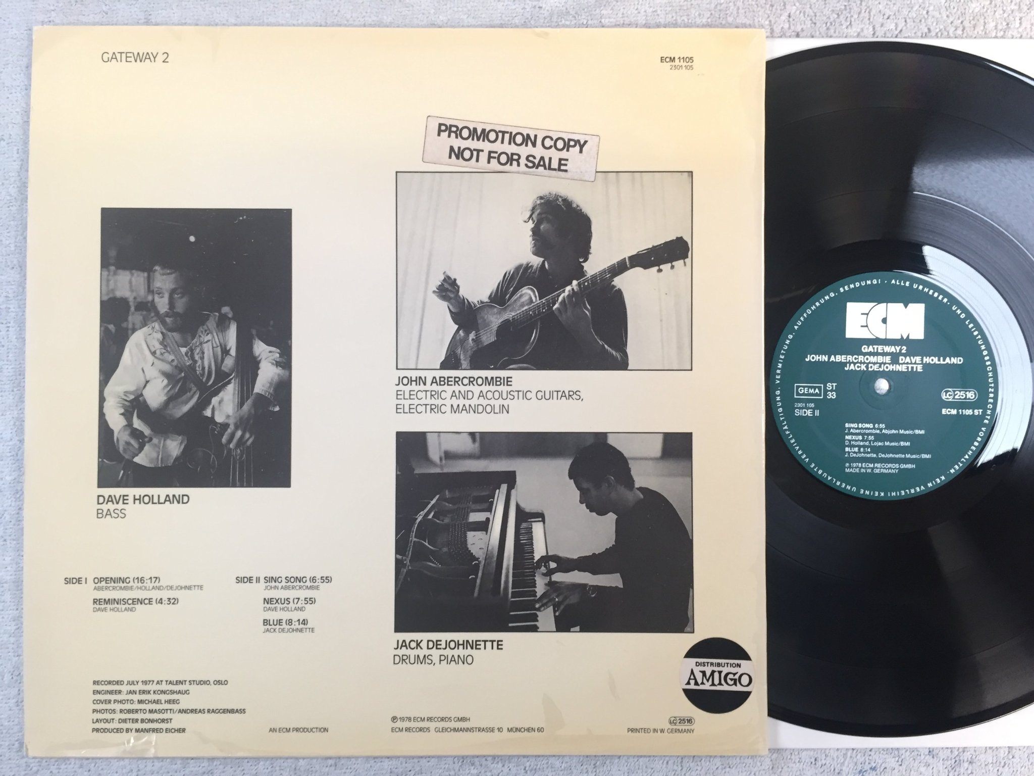 Omslagsbild för skivan JOHN ABERCROMBIE gateway 2 LP -78 Ger ECM 1105 ST