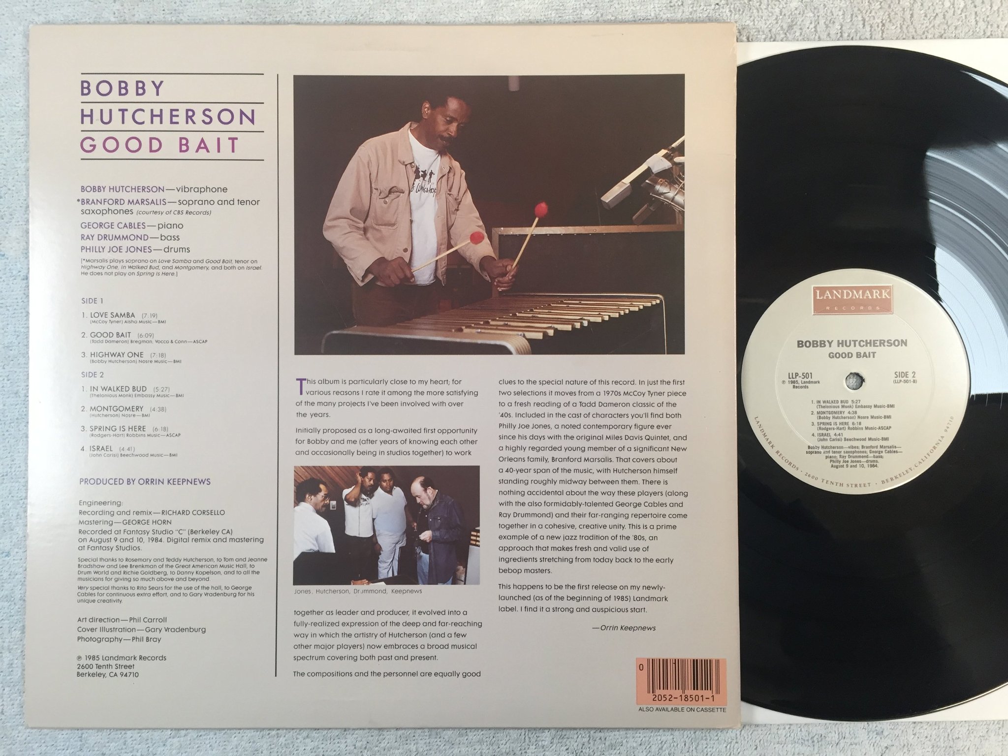 Omslagsbild för skivan BOBBY HUTCHERSON good bait LP -85 US LANDMARK LLP 501