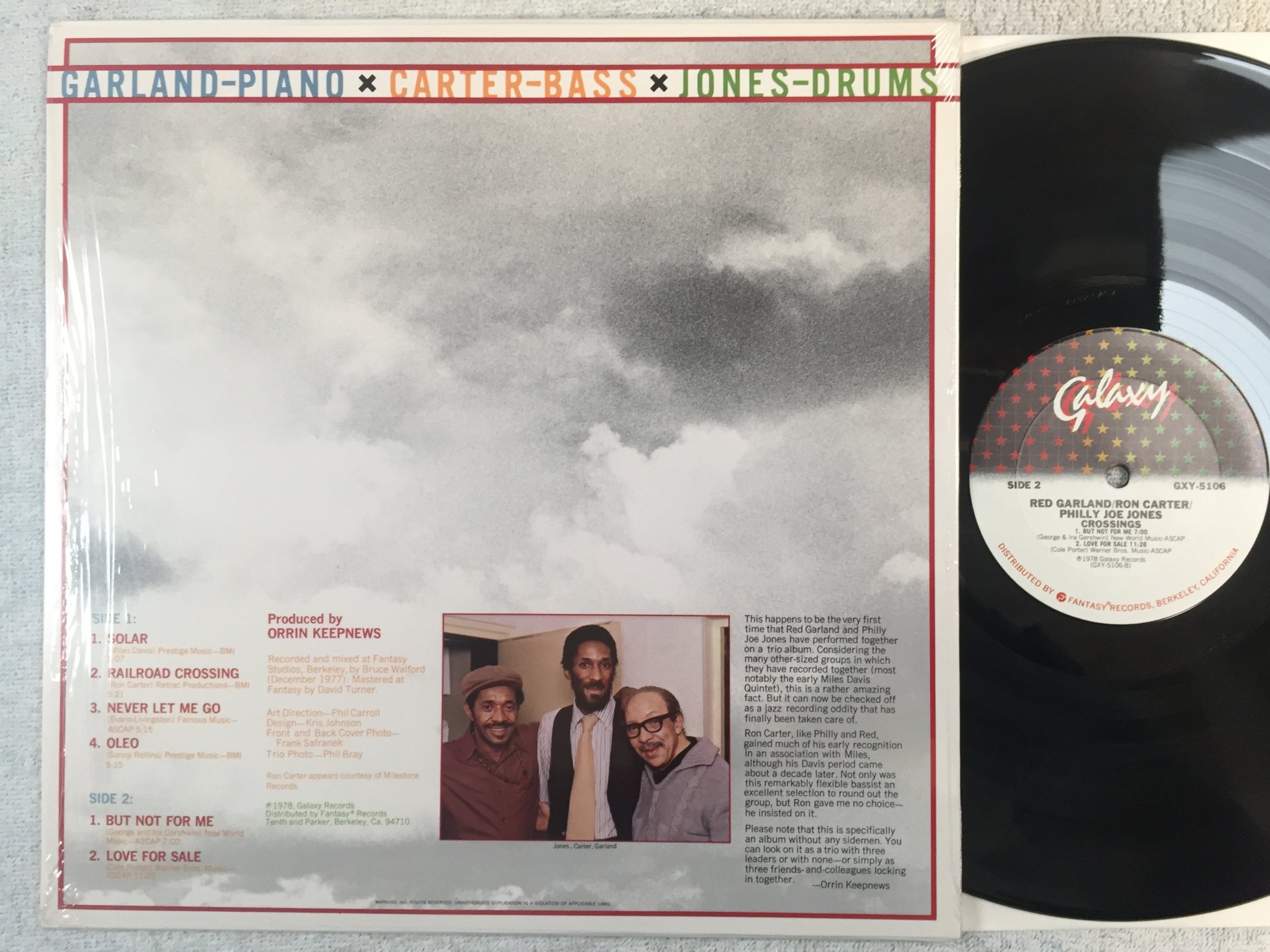 Omslagsbild för skivan RED GARLAND crossings LP -78 US GALAXY GXY 5106