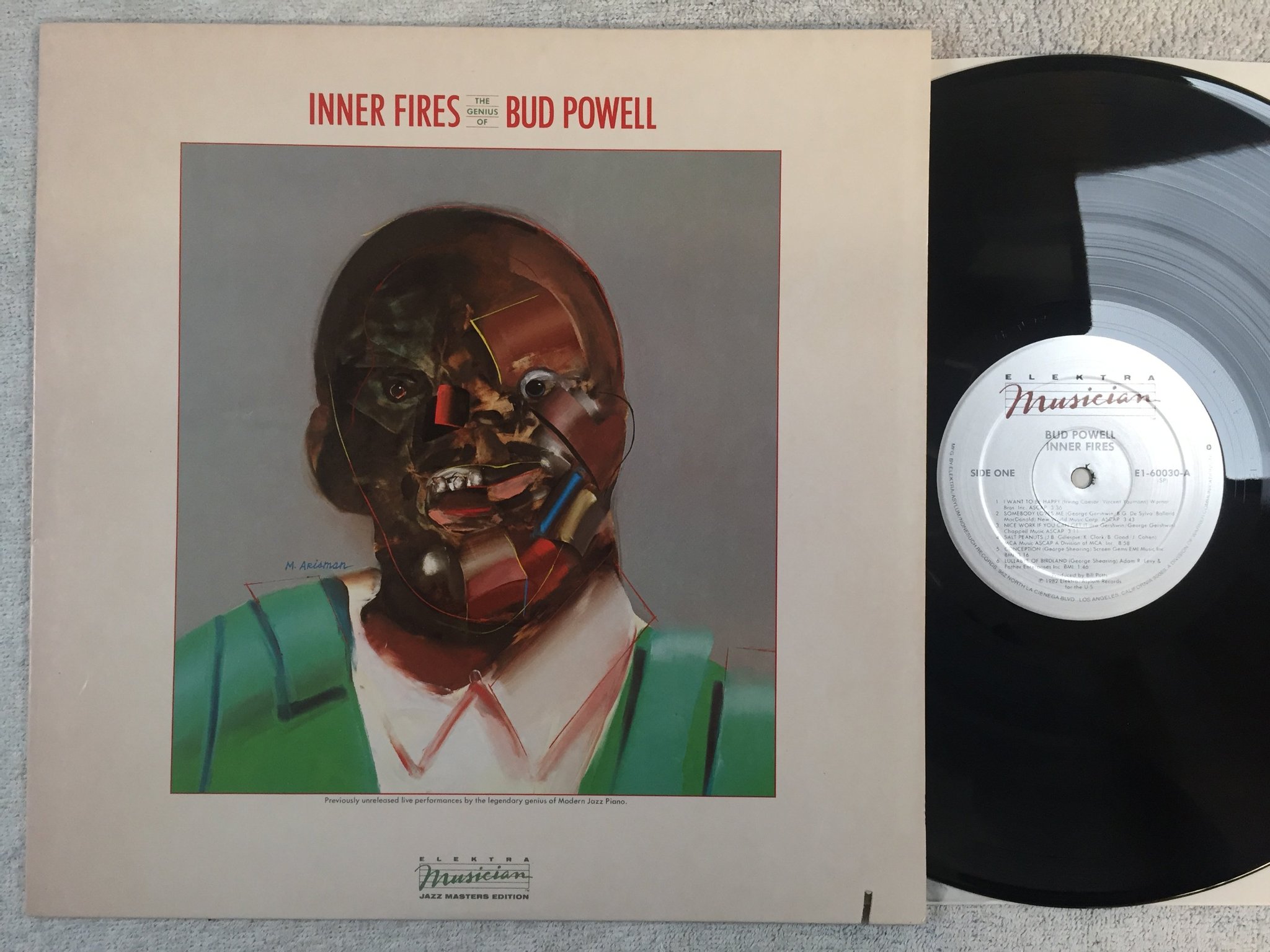 Omslagsbild för skivan BUD POWELL inner fires LP -82 US ELEKTRA E1-60030