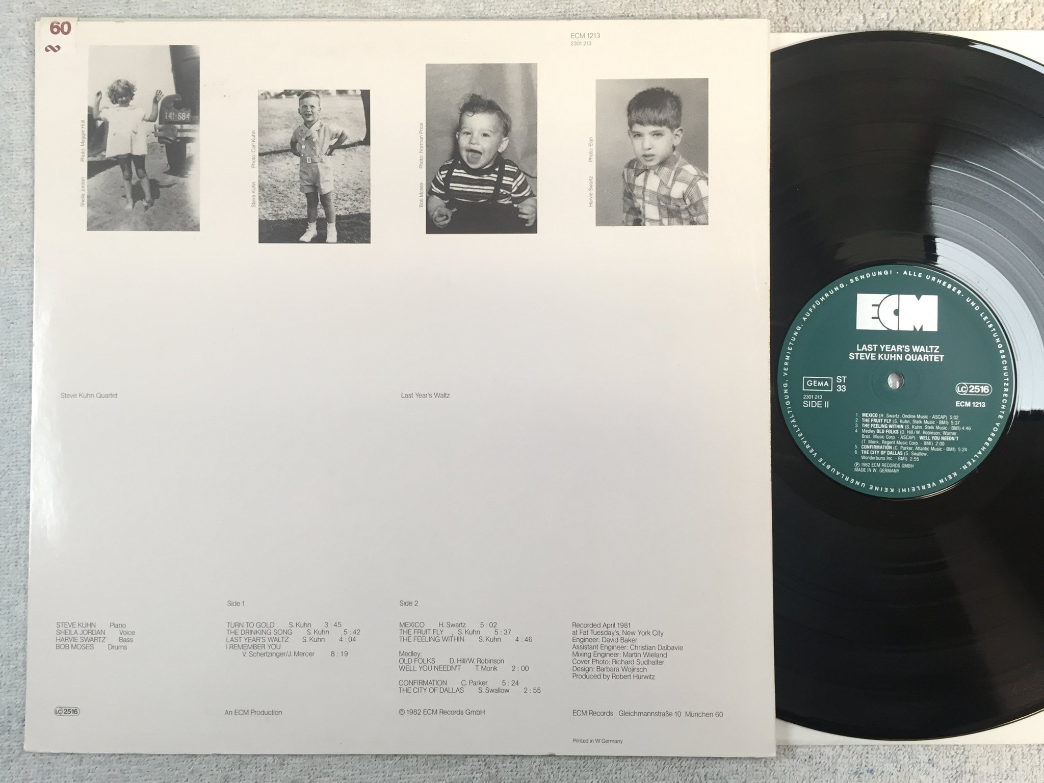 Omslagsbild för skivan STEVE KUHN QUARTET last year's waltz LP -82 Ger ECM 1213