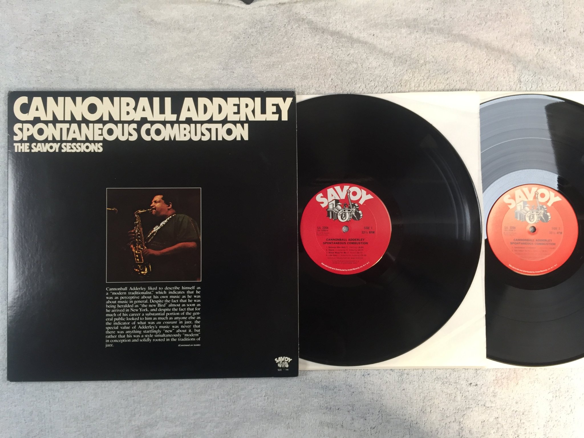 Omslagsbild för skivan CANNONBALL ADDERLEY spontaneous combustion 2xLP -76 US SAVOY SJL 2206